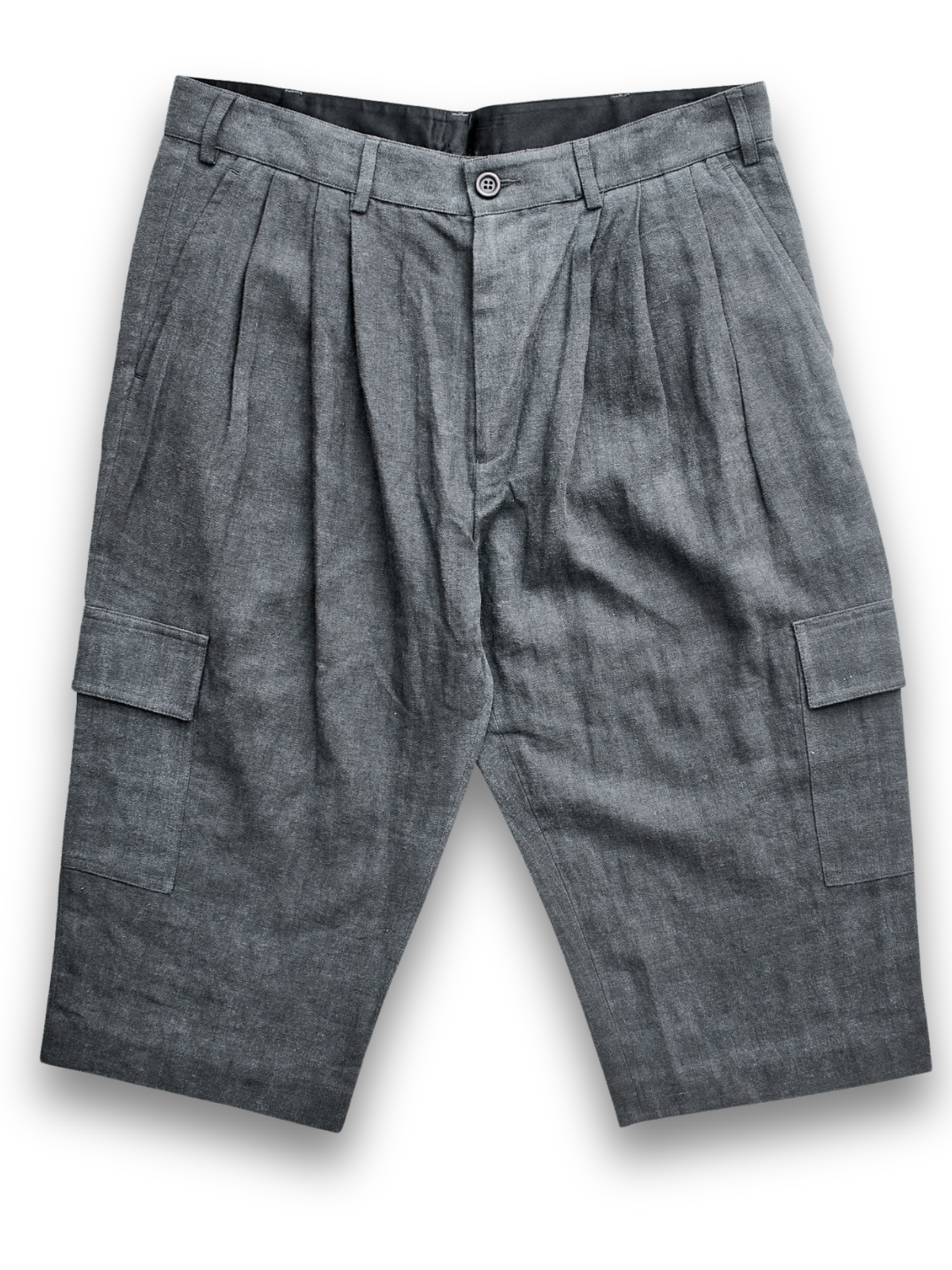 Military Grey Cargo Shorts with Pockets