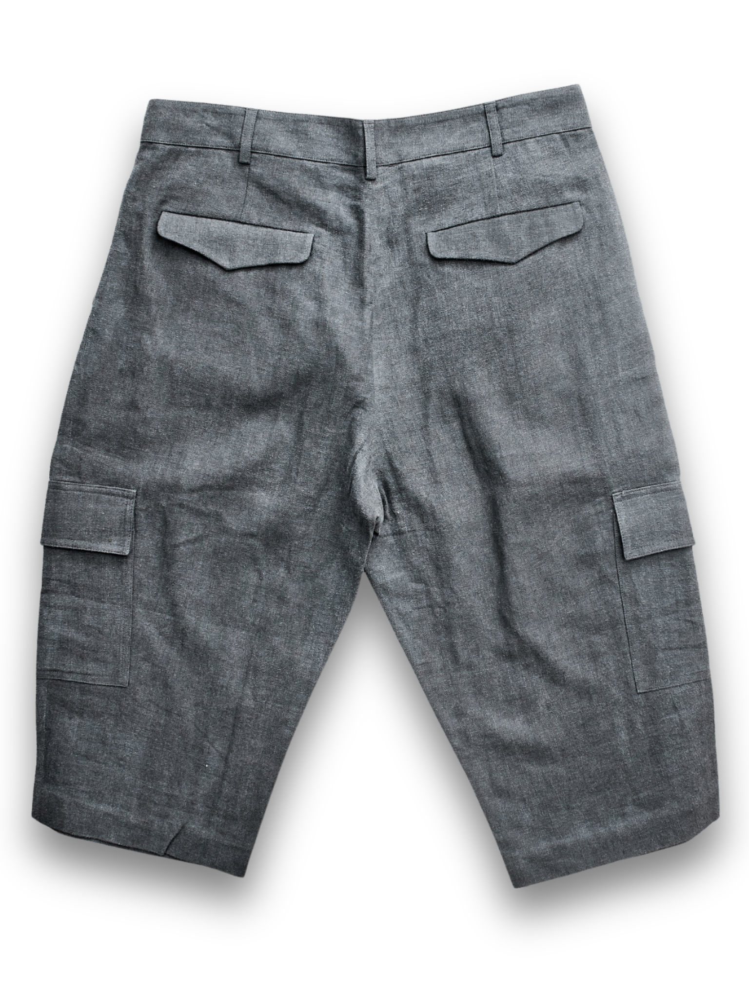 Military Grey Cargo Shorts with Pockets