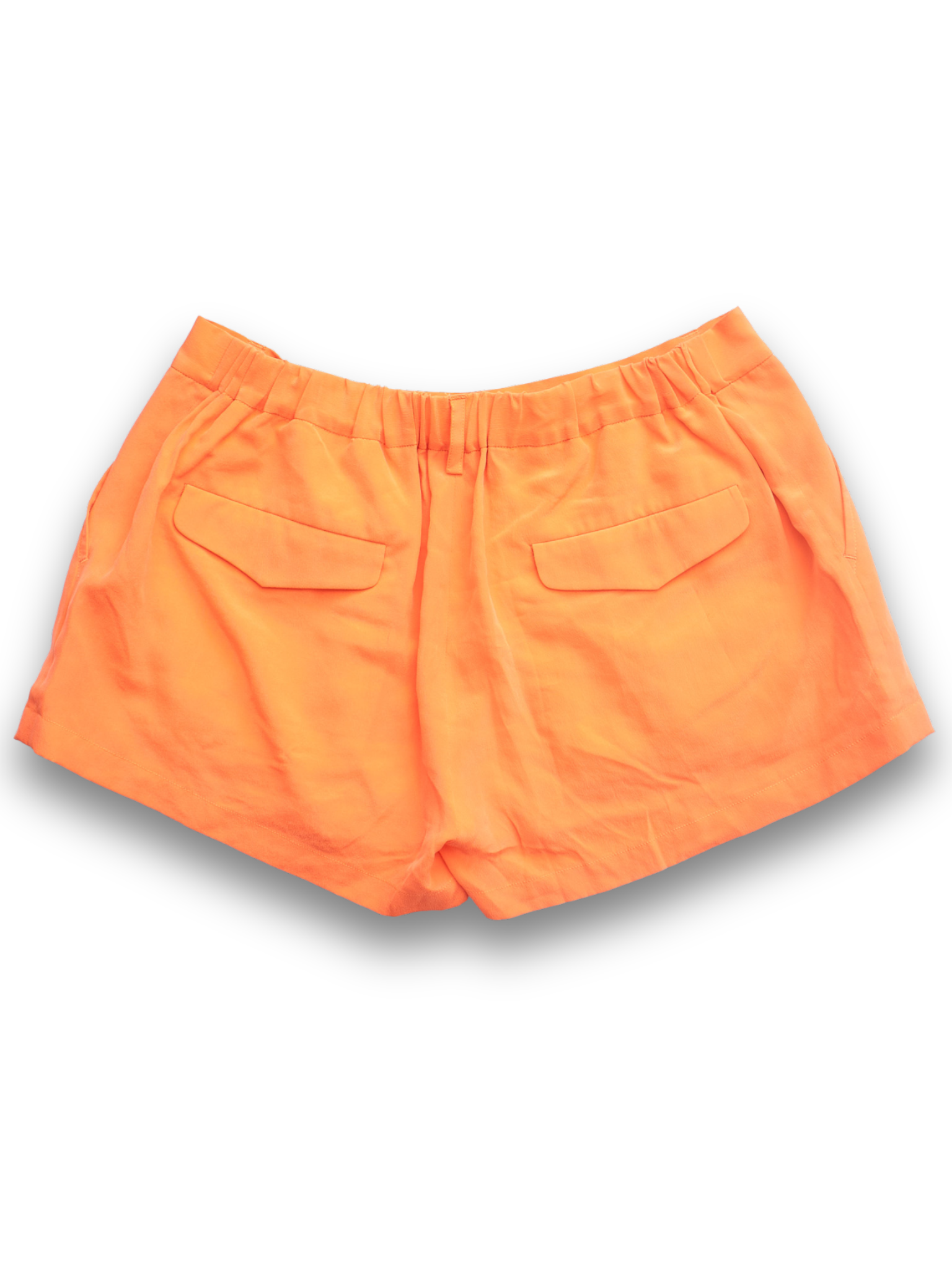 Orange Silk Short Shorts