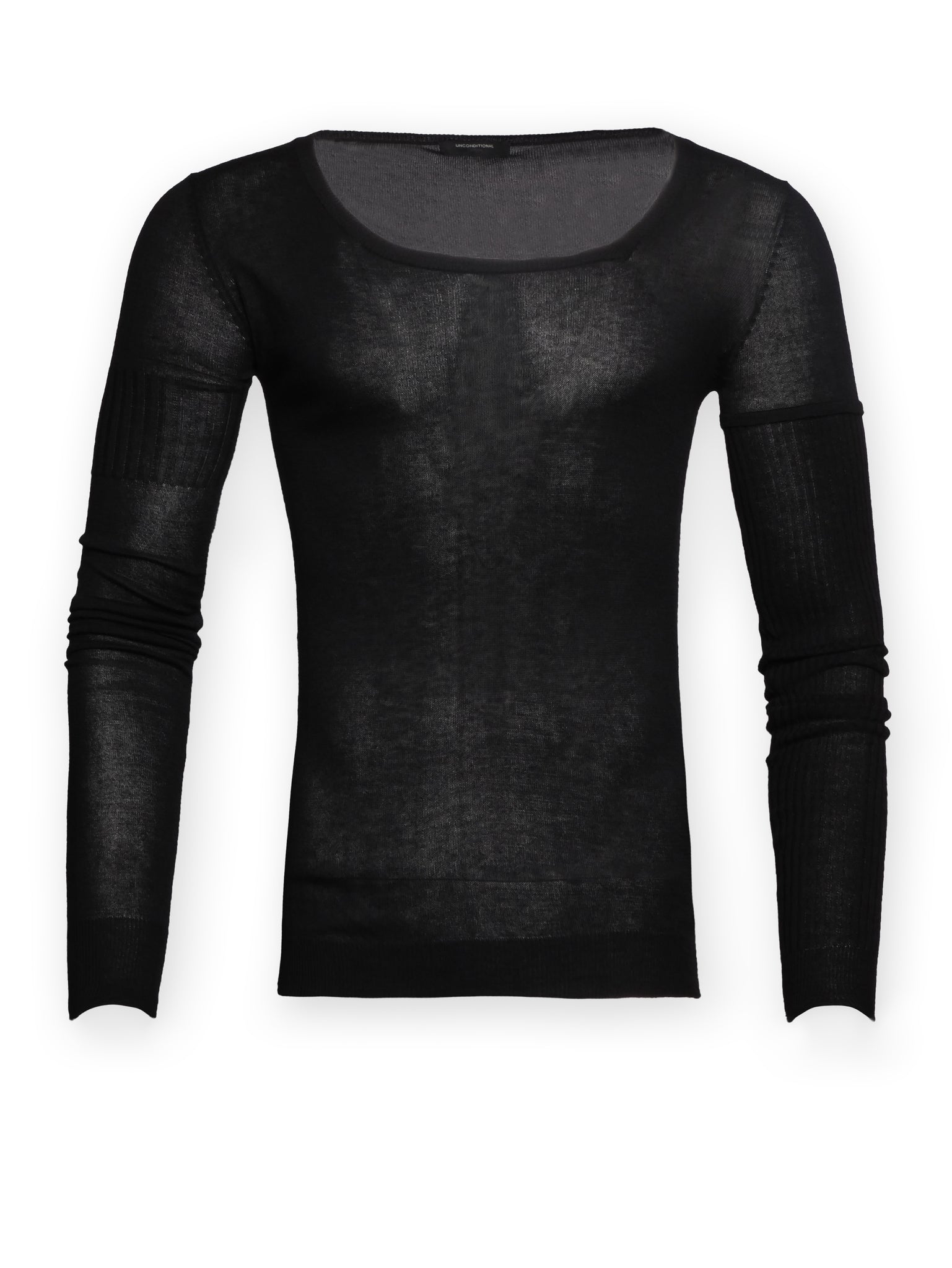 Black Long Sleeve Round Neck T-Shirt