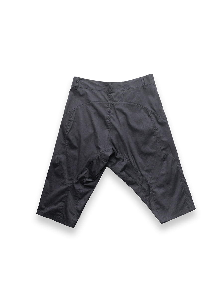 Black Cotton Pleated Slim Fit Shorts