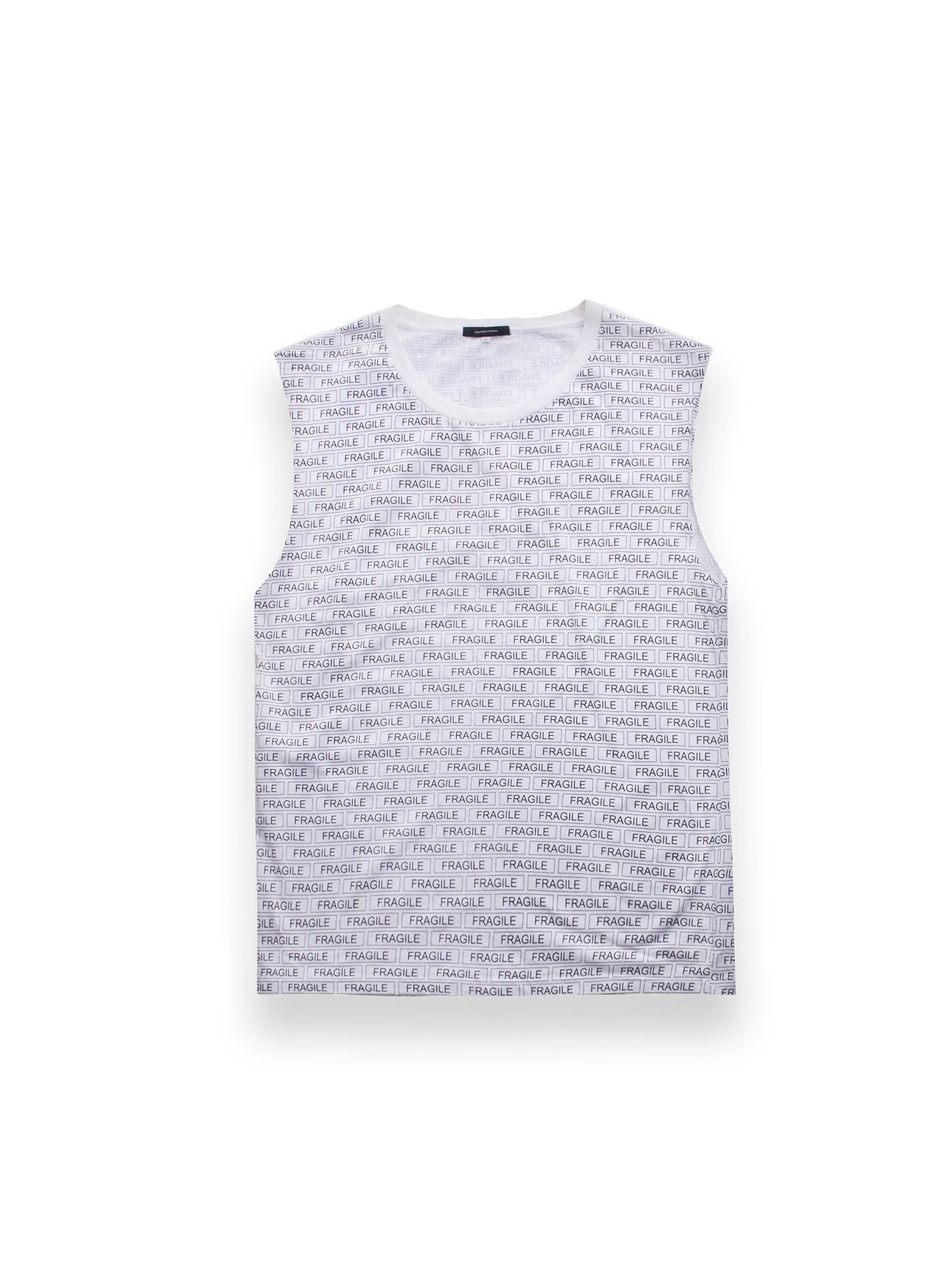 Fragile Graphic Black And White Tank Top
