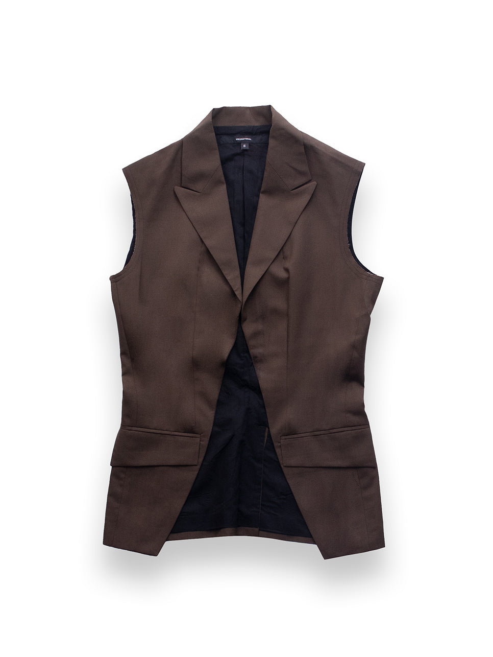 Brown Tailored Waistcoat With Pockets