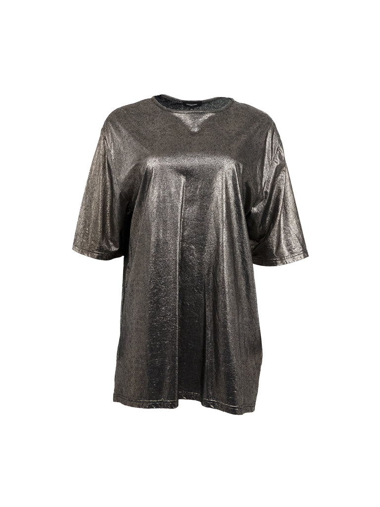 Bronze Foiled Cotton Oversized T-Shirt