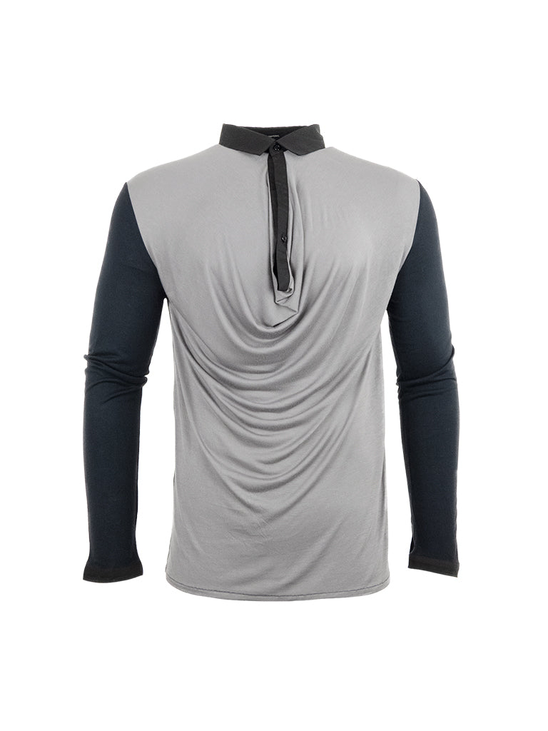 Black and Grey Rayon Long Sleeve T-Shirt