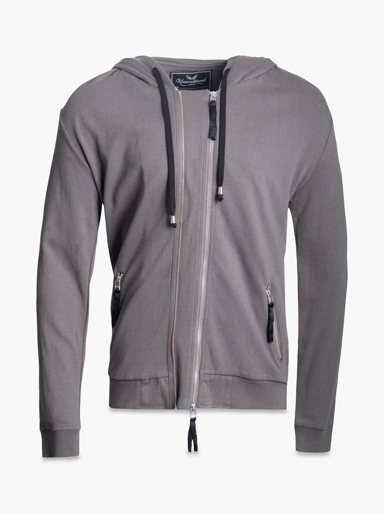 Taupe Double Zip Hoodie