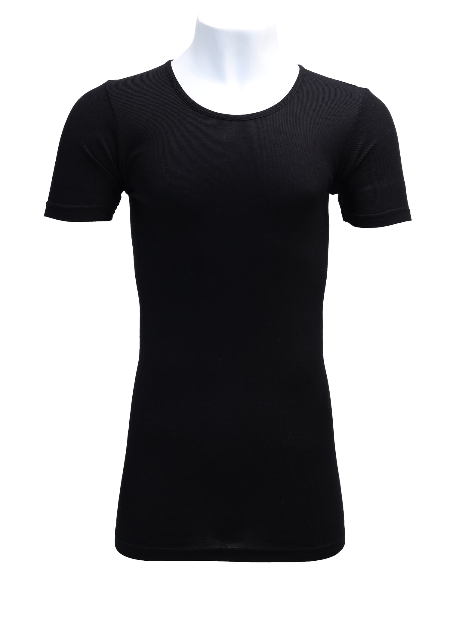 Black Ribbed Jersey T-Shirt