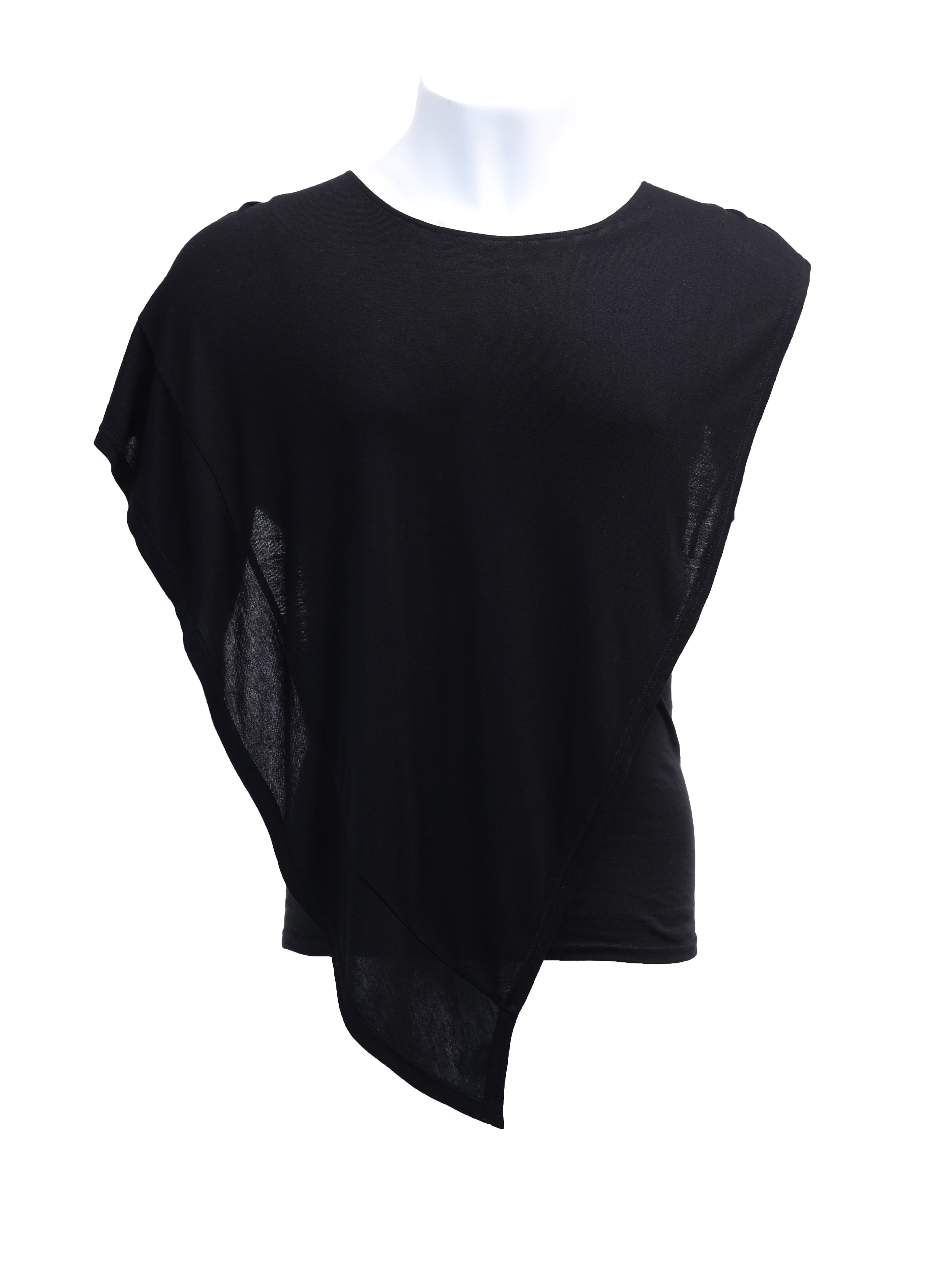 ASYMMETRIC LAYERED T-SHIRT IN BLACK