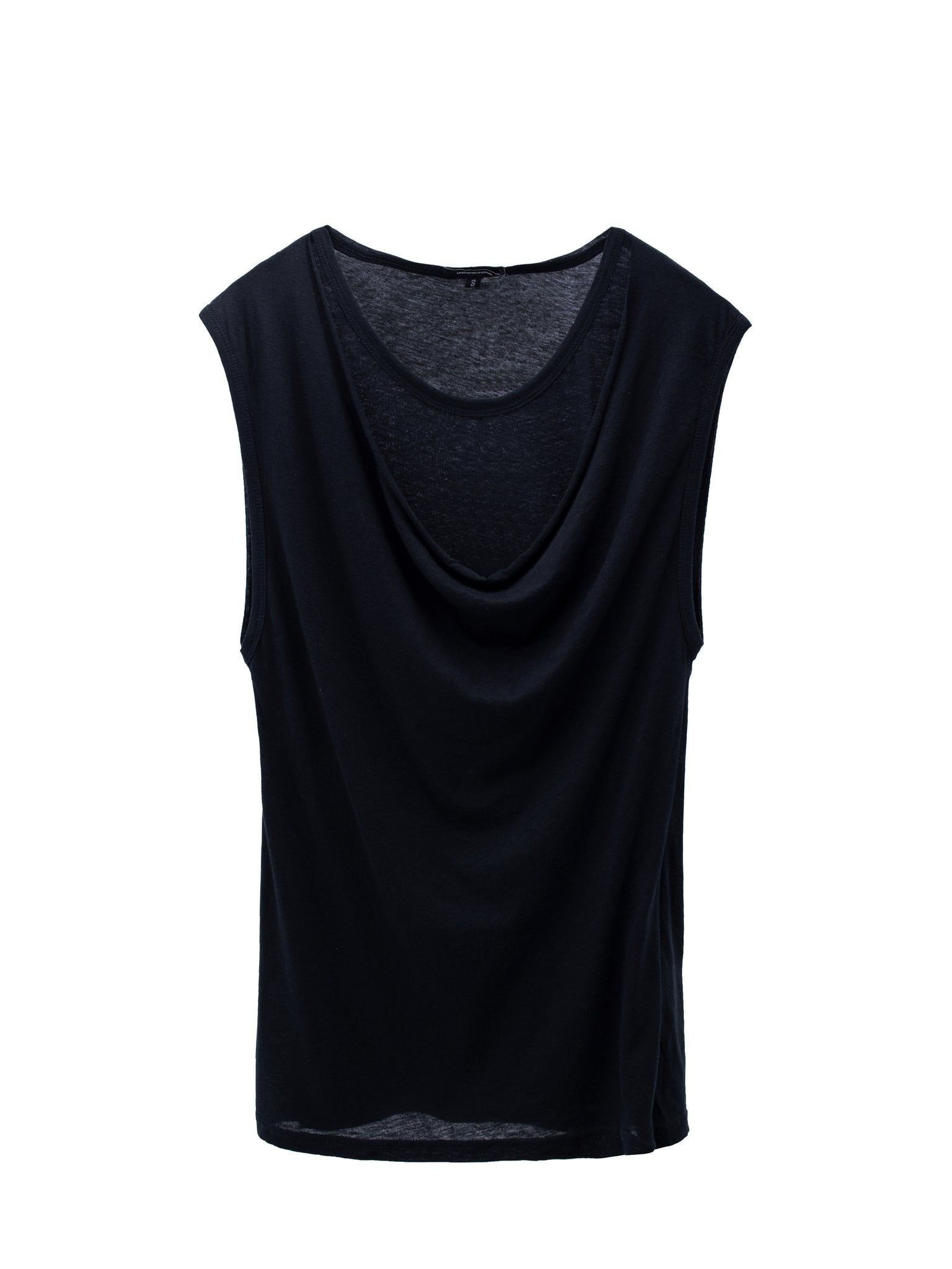 Black Swoop Neck Vest