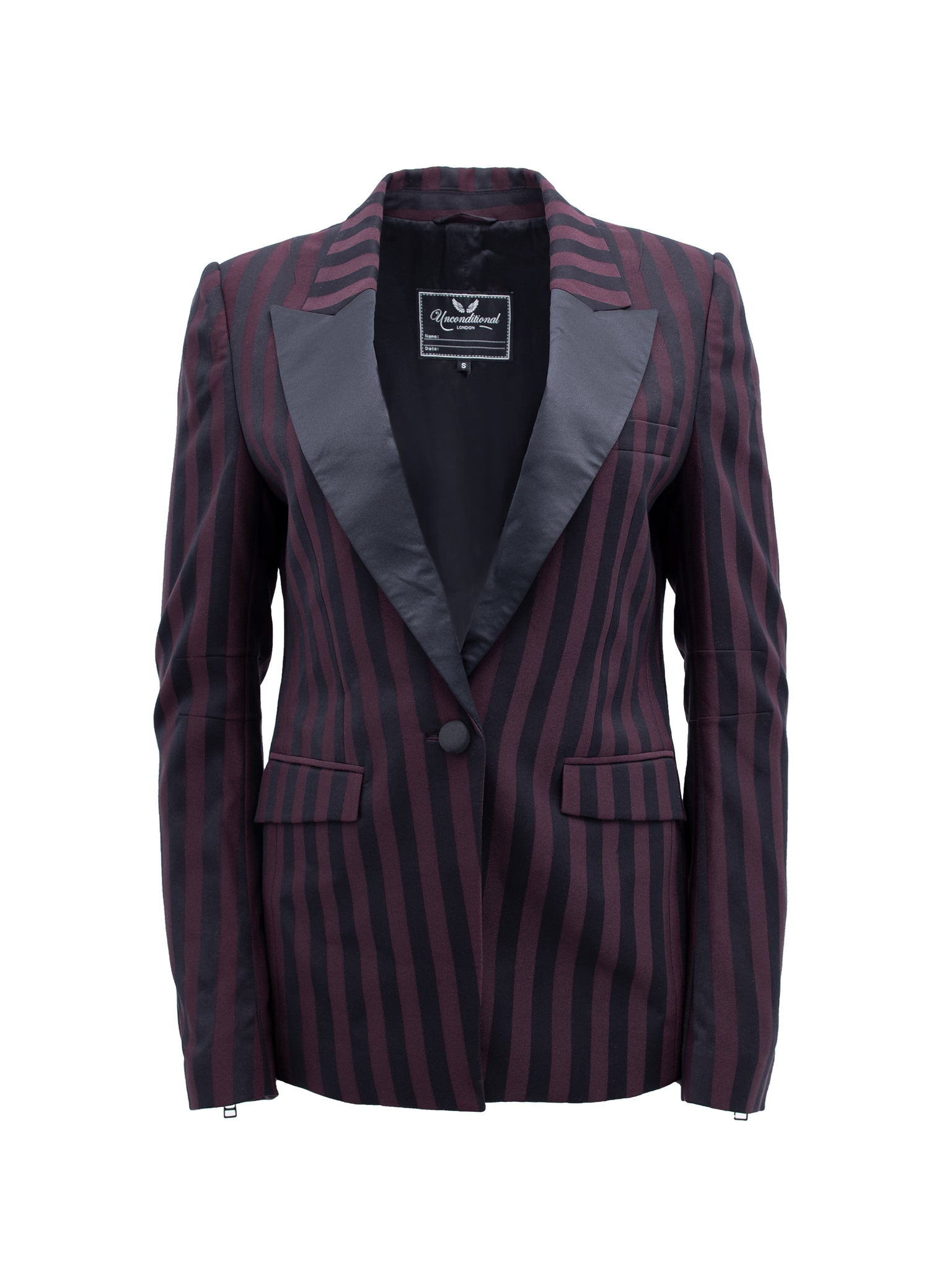 Burgundy Black Striped Blazer