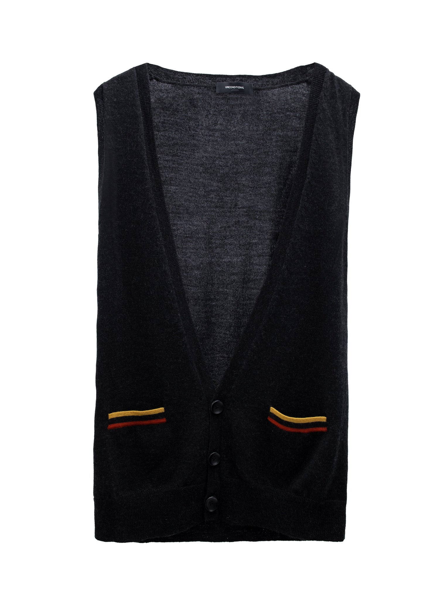 Black Button-Up Knitted Vest