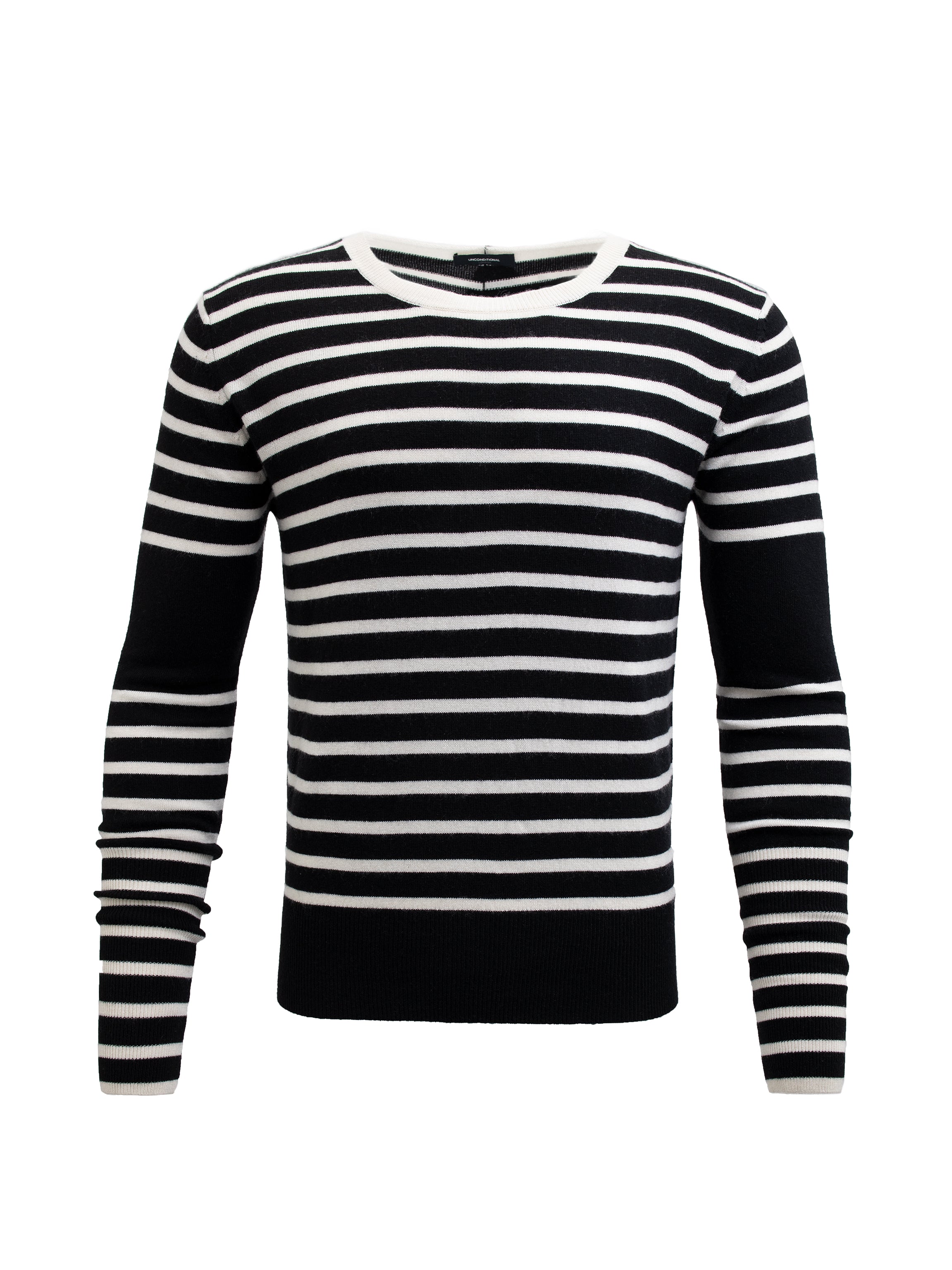 Black and Cream Striped Jumper with Integrated Spine
