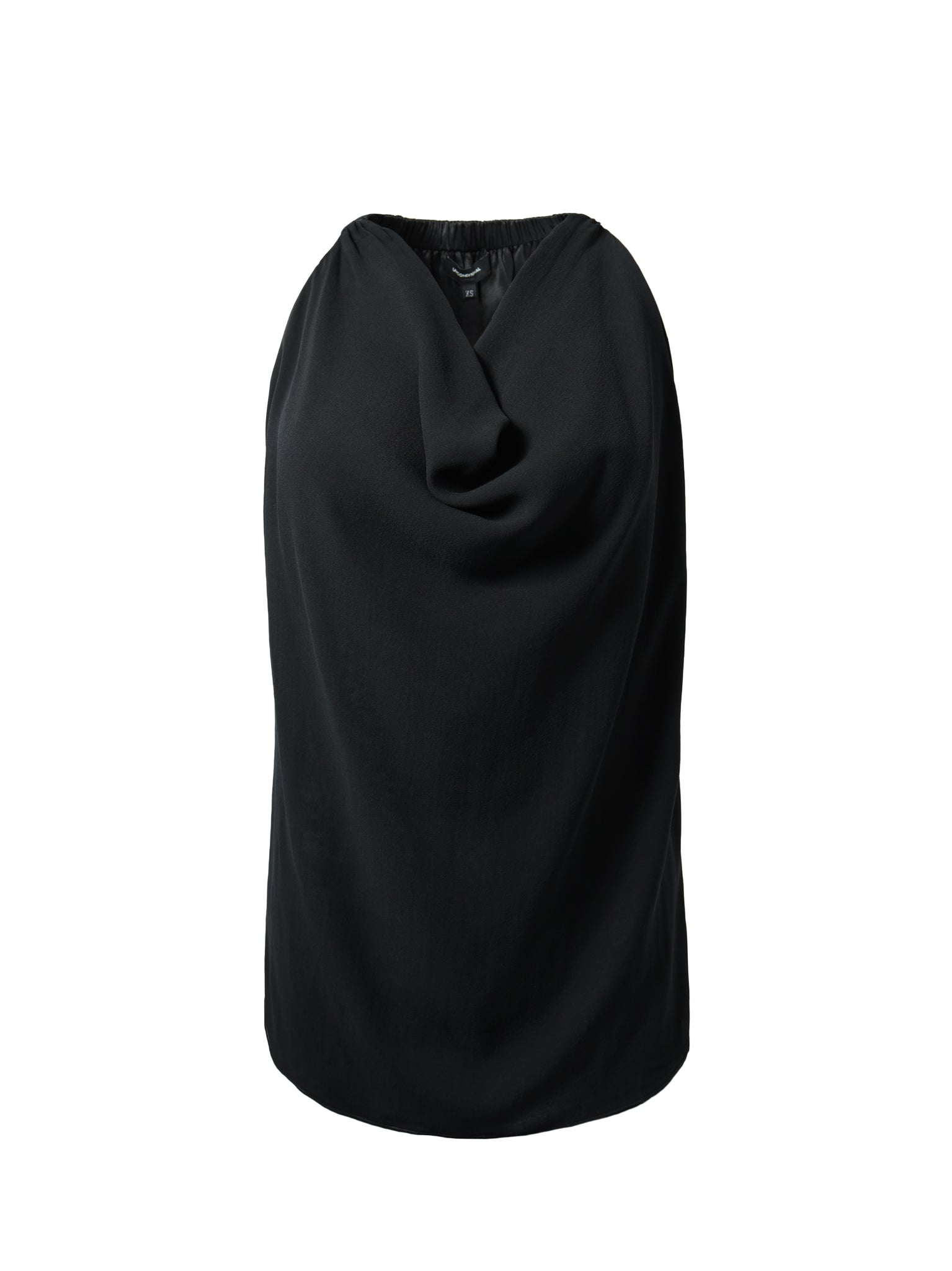 Black Cowl Neck Silk Top