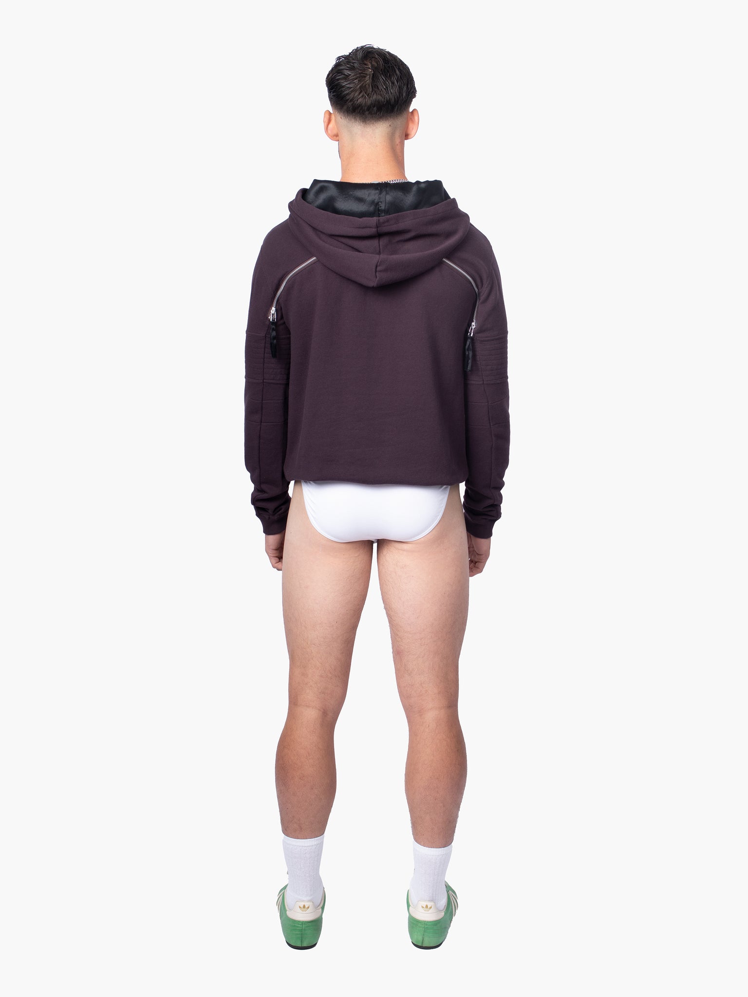 Sweatshirt Hoodie with Back Zip Detailing