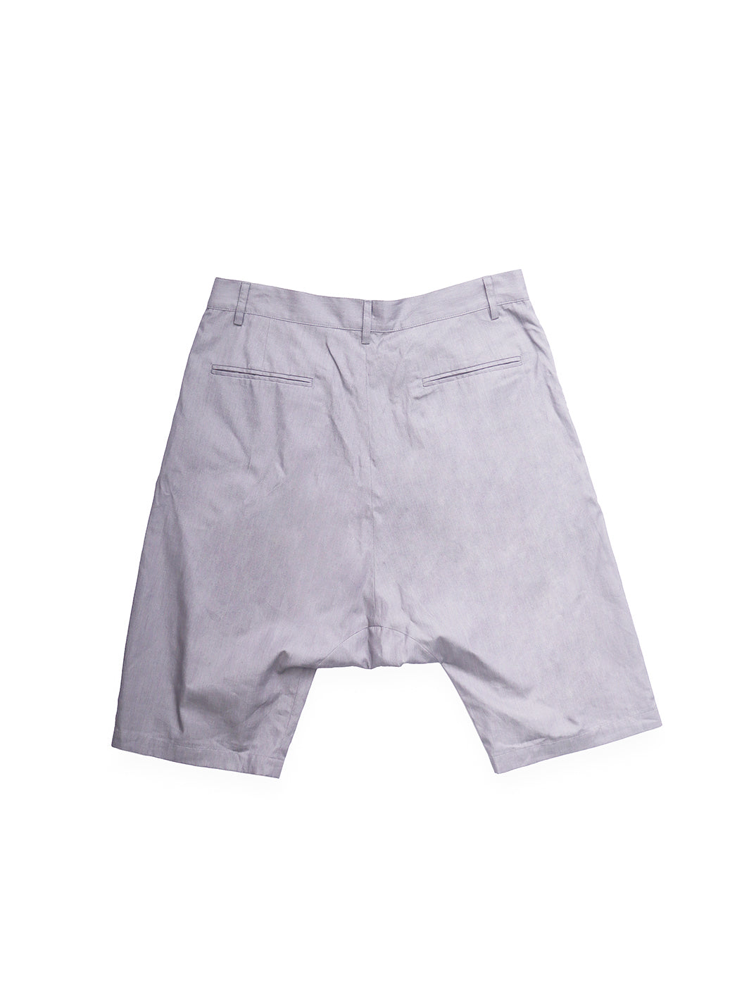 Light Grey Drop Crotch Button Up Shorts