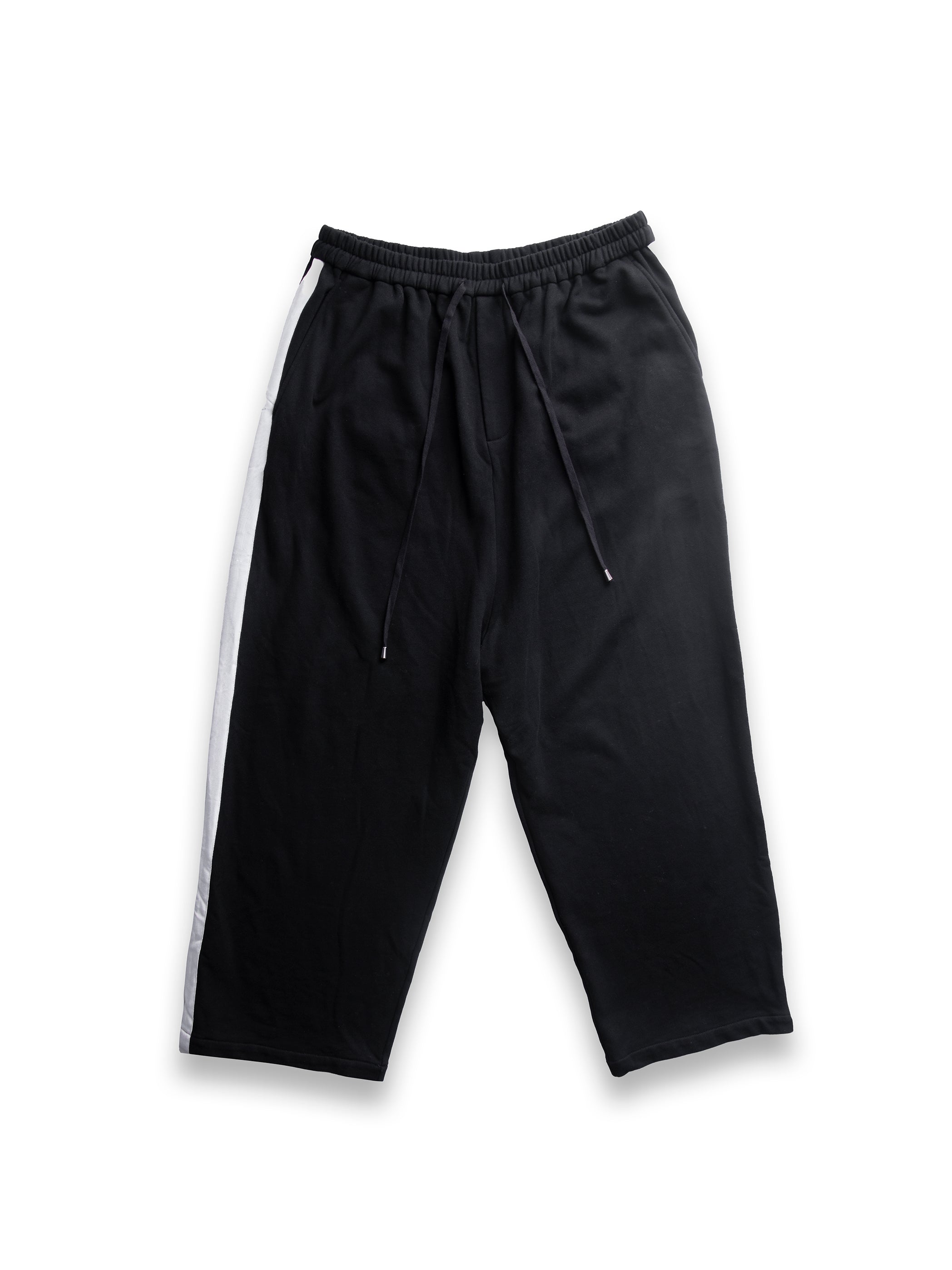 Black Jogger Trousers with White Side Stripe