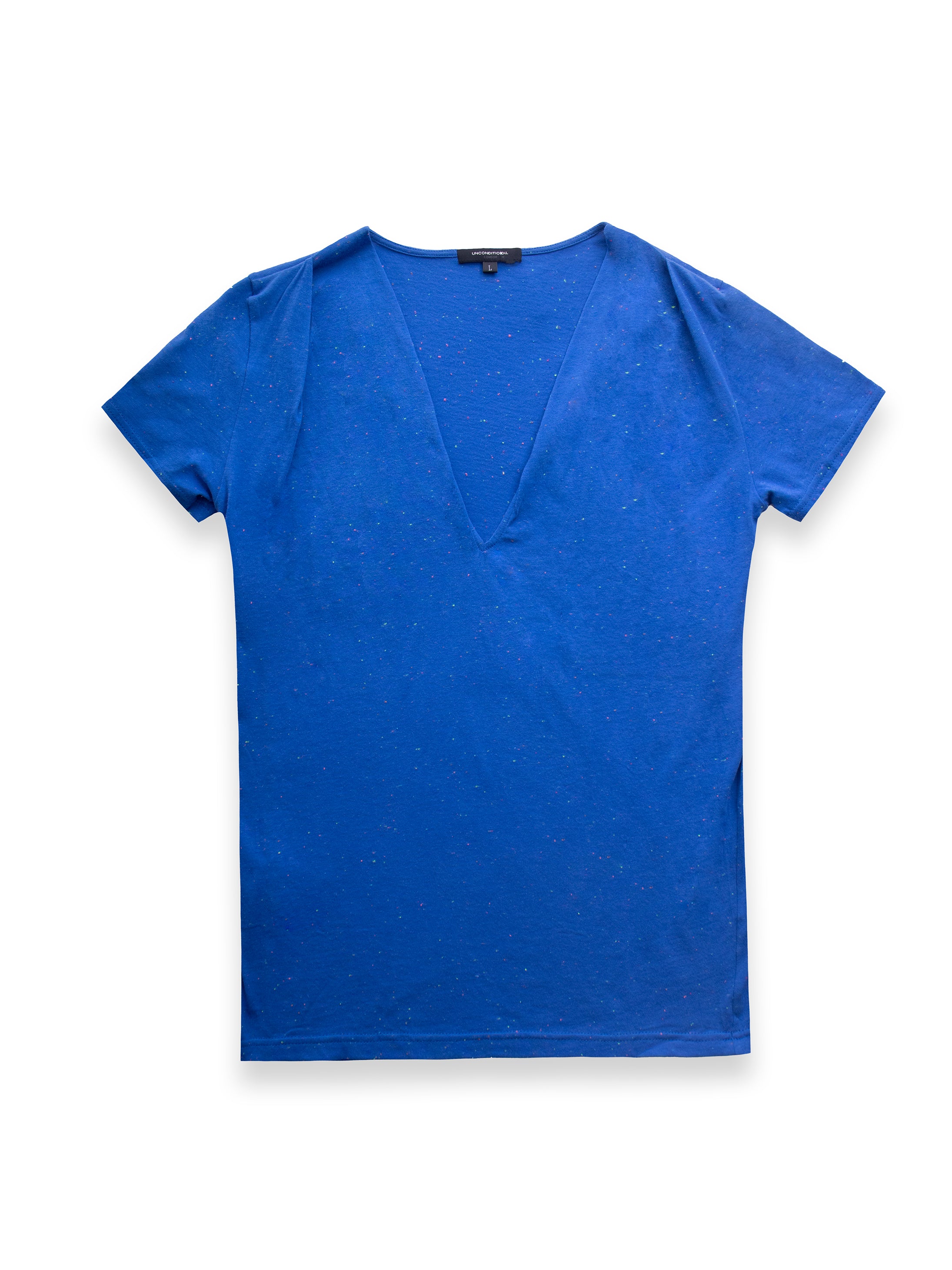 Blue T-Shirt Colourful Speckled Details