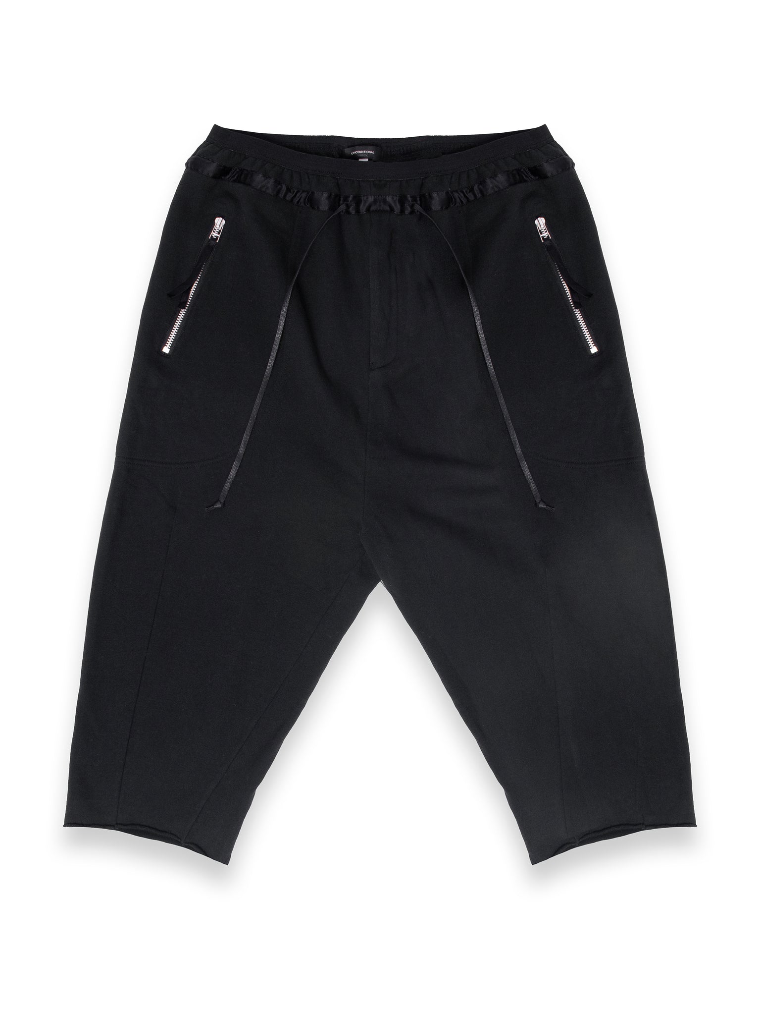 Black Jogger Knee Length Shorts