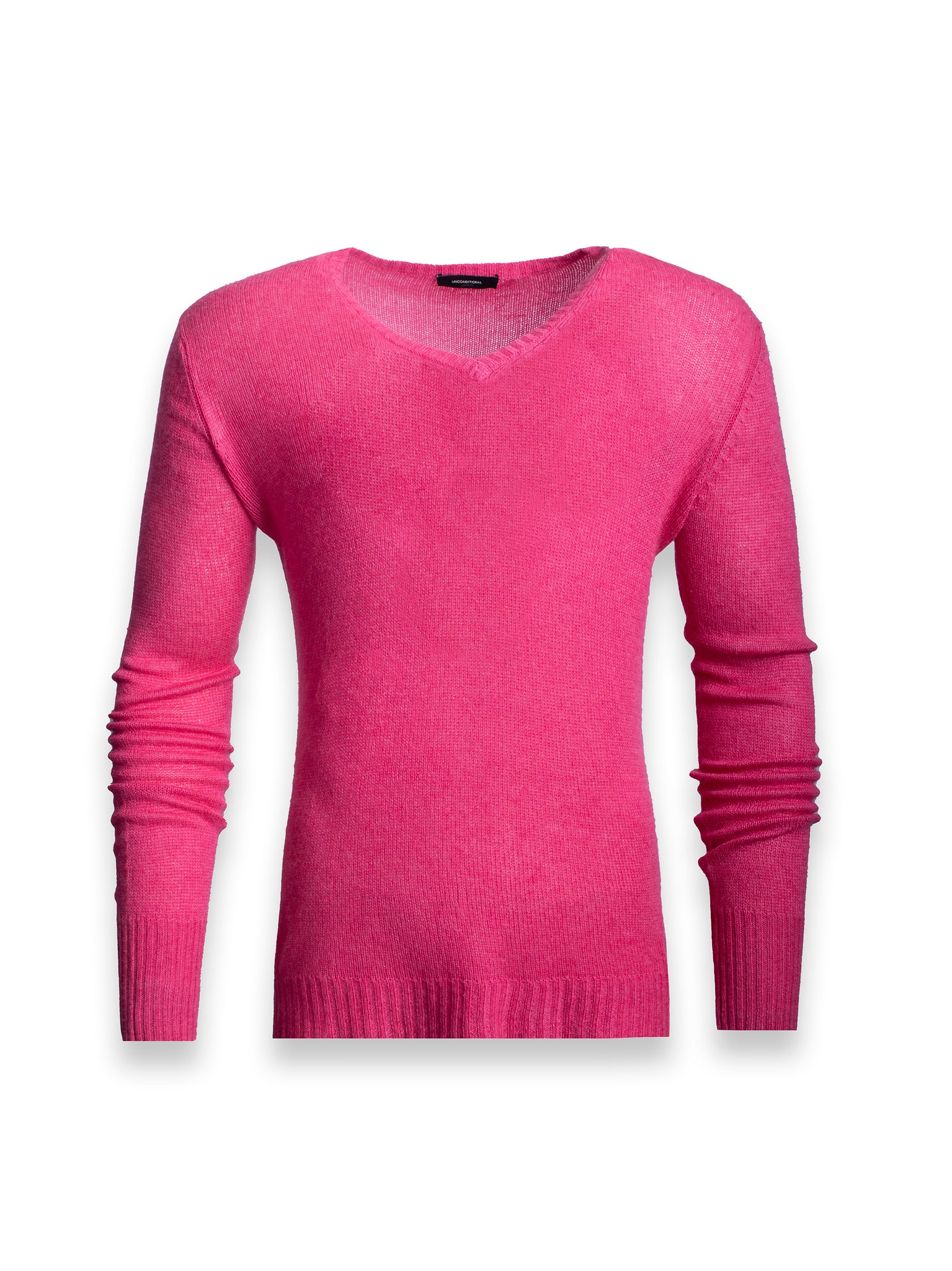 Bright Pink Cashnere V Neck Jumper