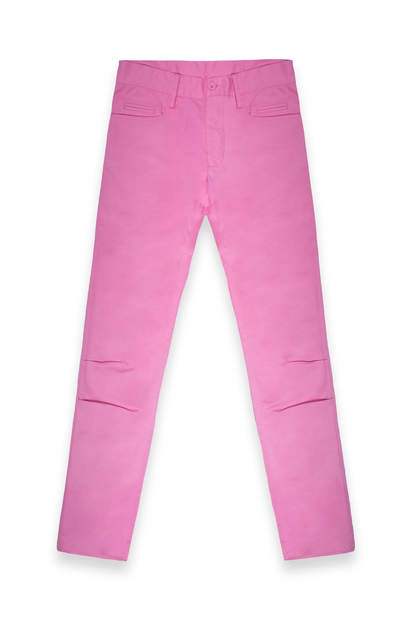 Hot Pink Jeans With Knee Folds