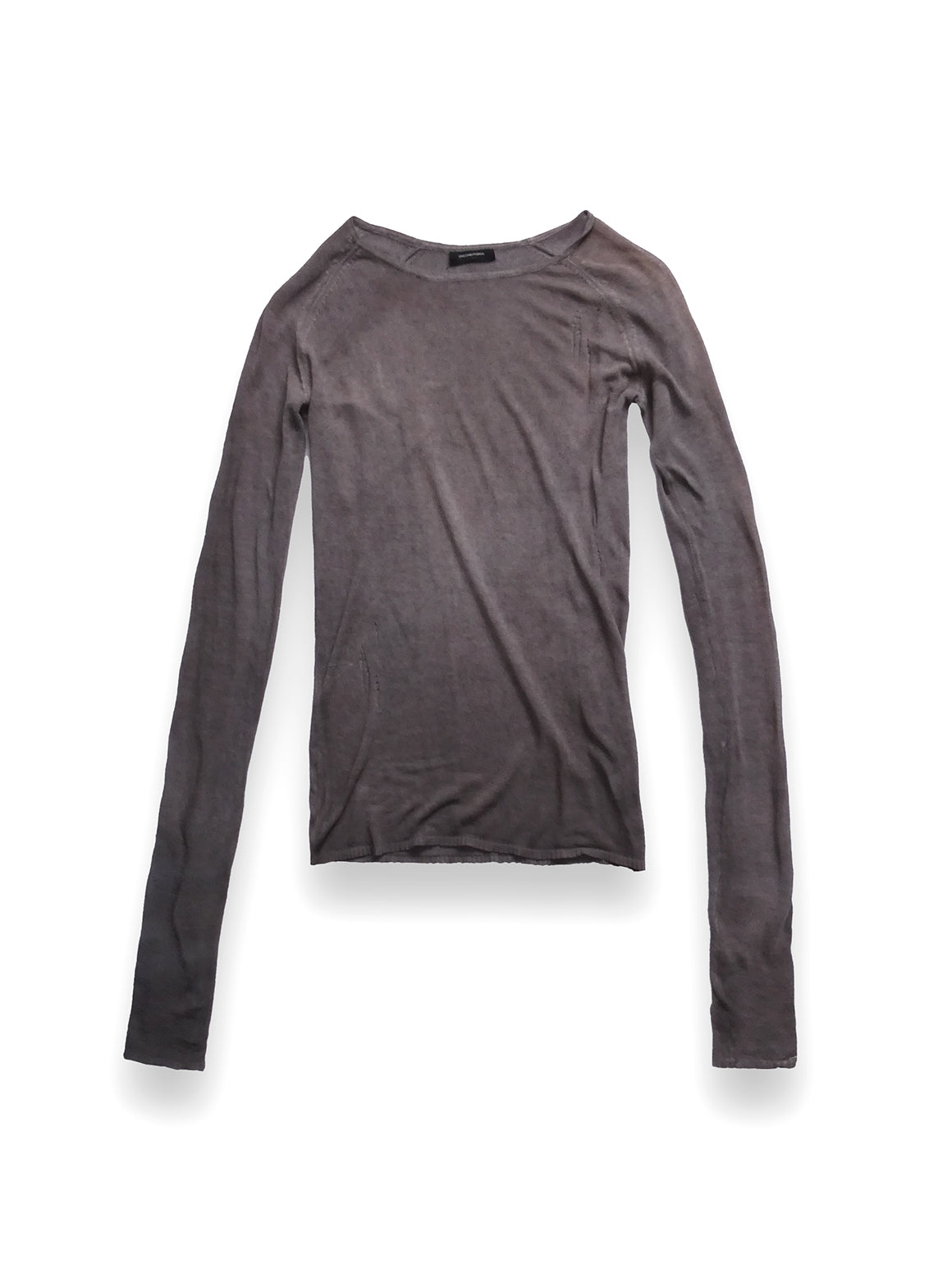 Dark Grey Distressed Long Sleeve T-Shirt