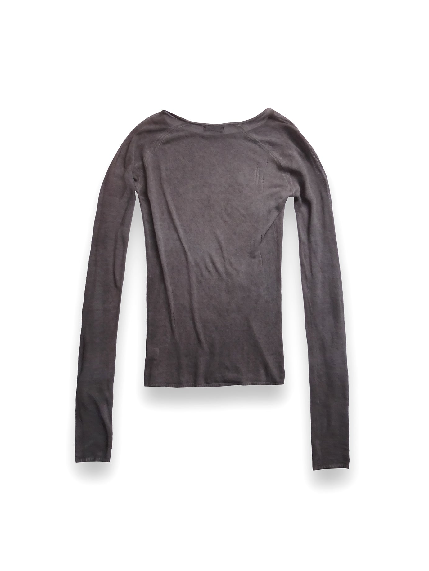 Dark Grey Distressed Long Sleeve T-Shirt