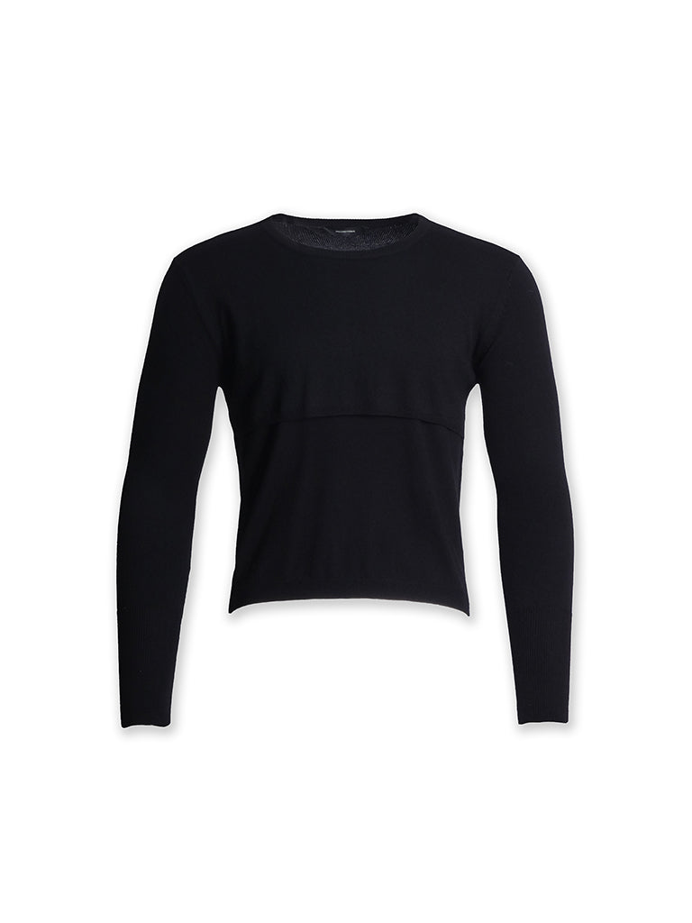 Black Tailcoat Wool Sweater