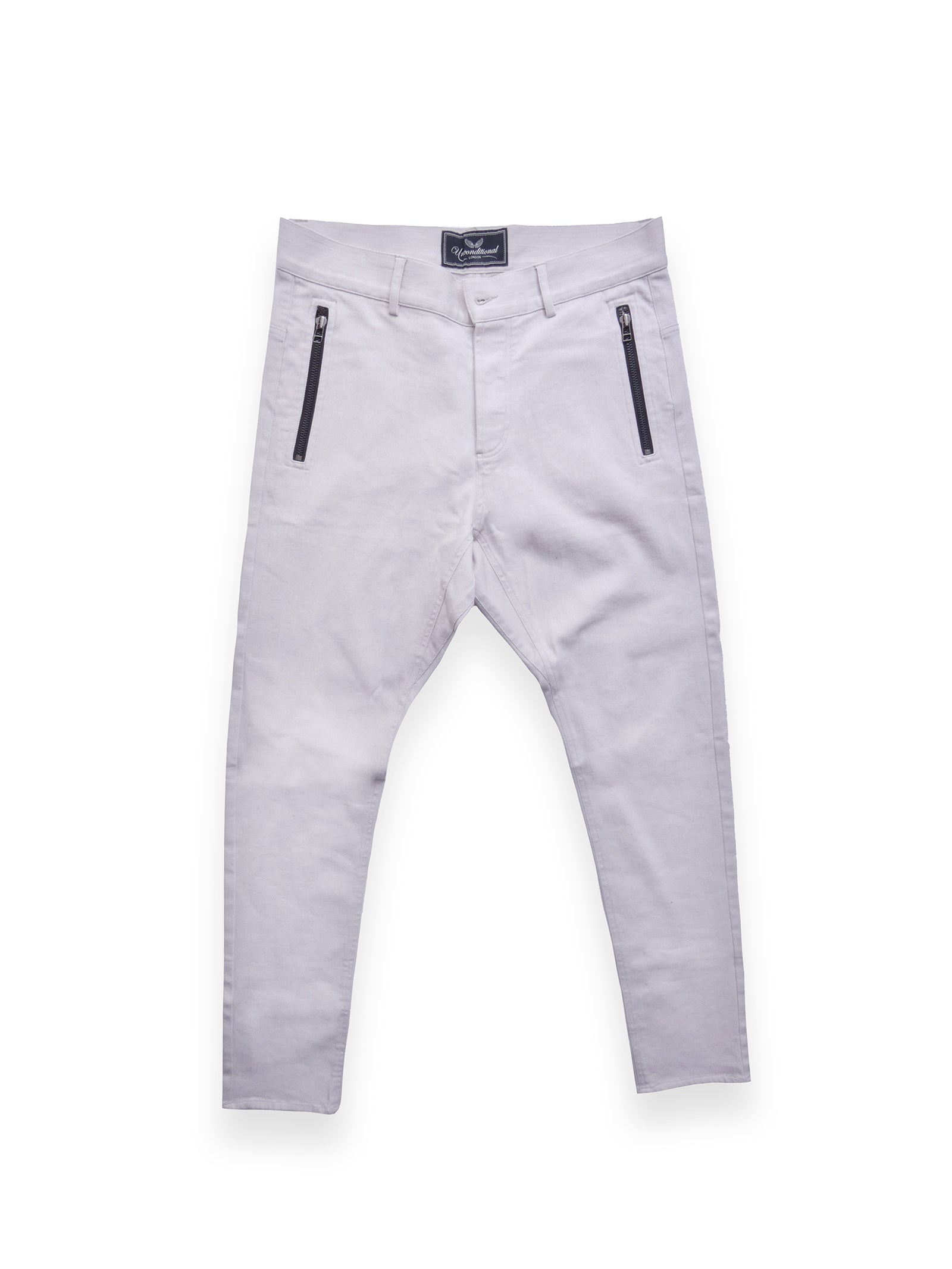 Off White Unconditional Jeans With Black Zip Details