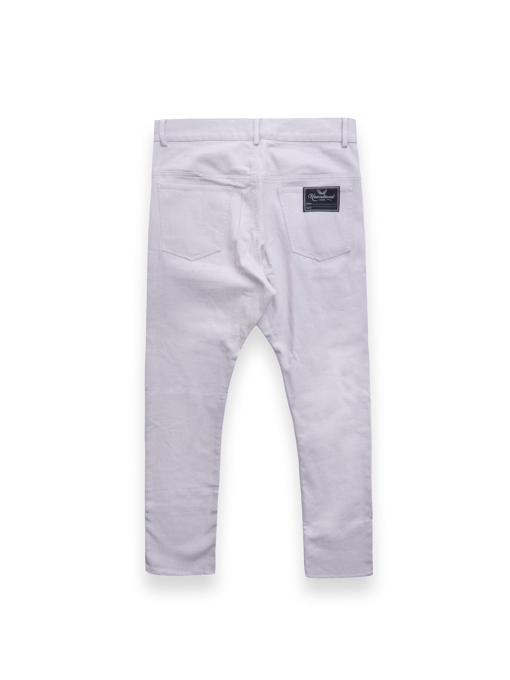 Off White Unconditional Jeans With Black Zip Details