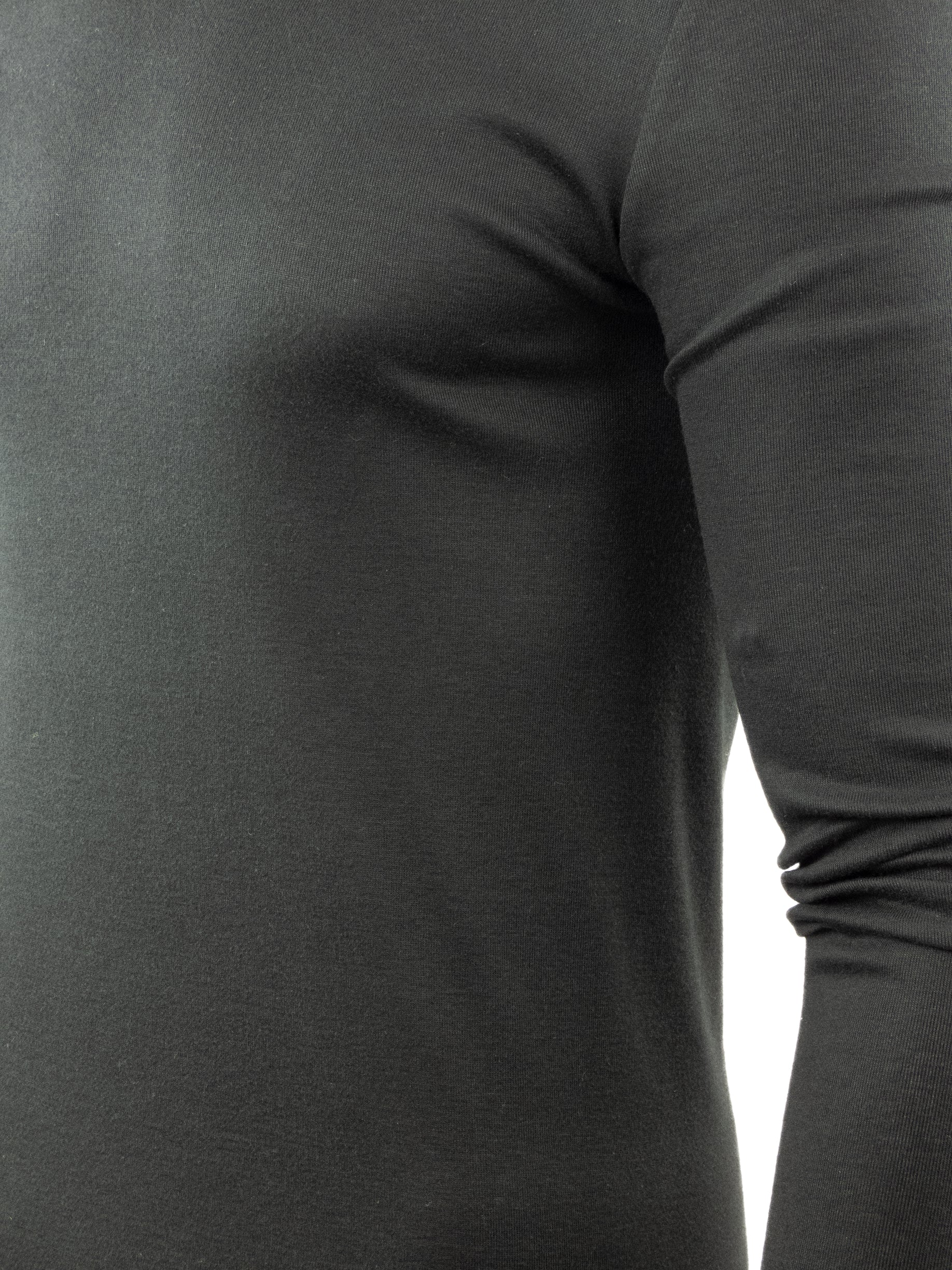 Raw Hem Long Sleeve T-Shirt in Black