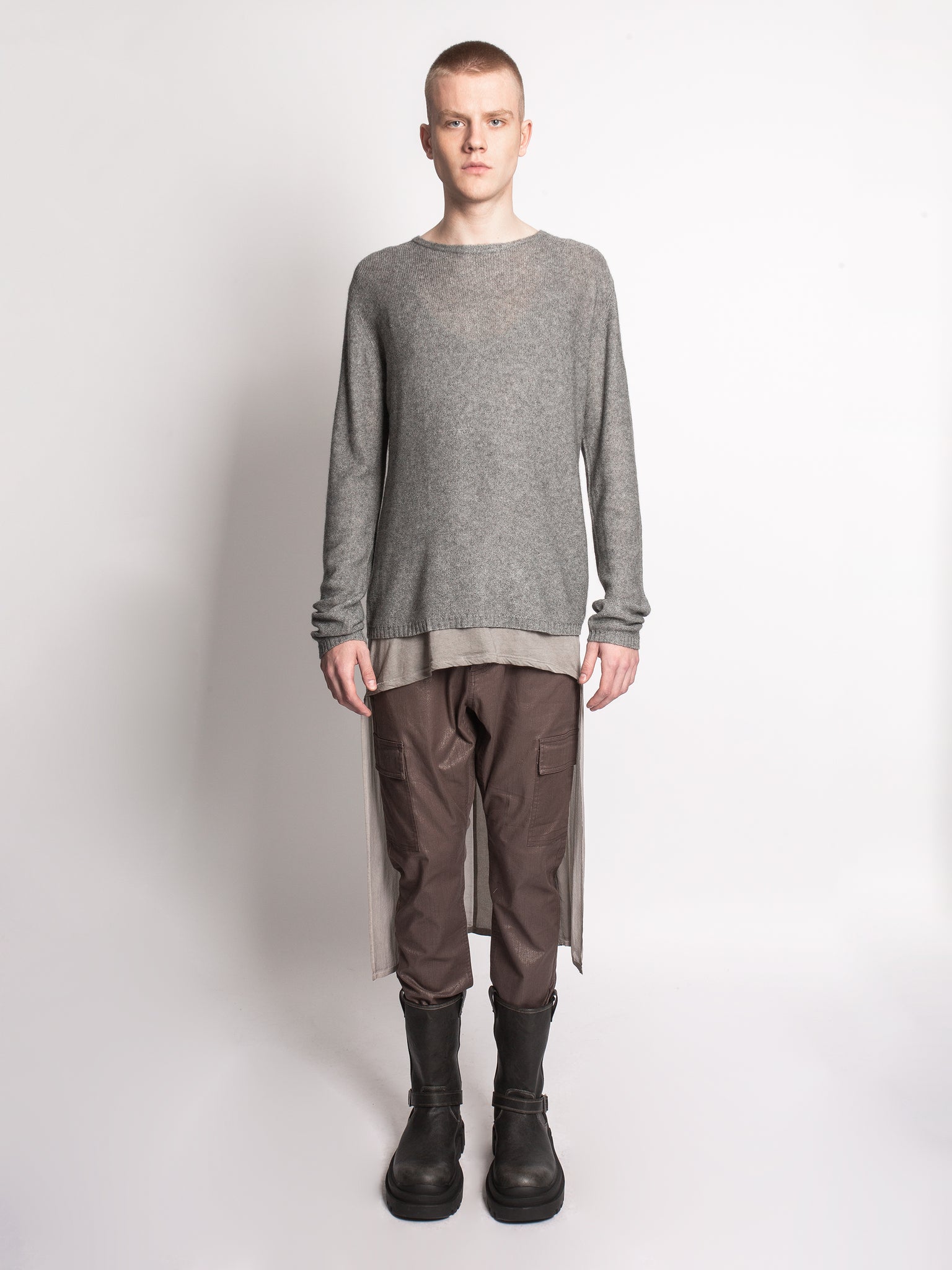 Cashmere Silk Blend Jumper in Grey