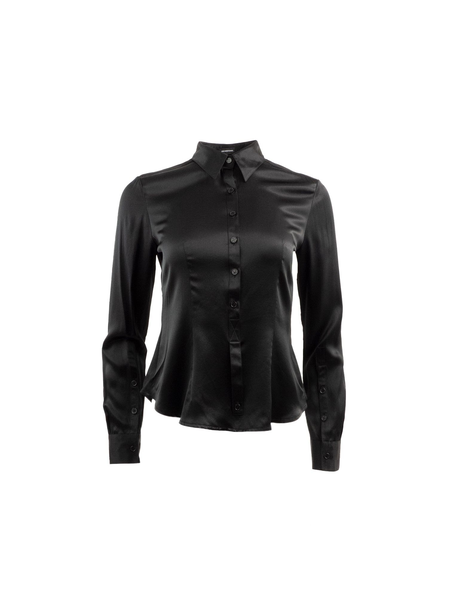 Black Long Sleeved Silk Shirt