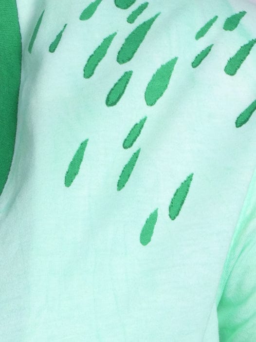 Aqua Coloured T-Shirt With Green Splash Details