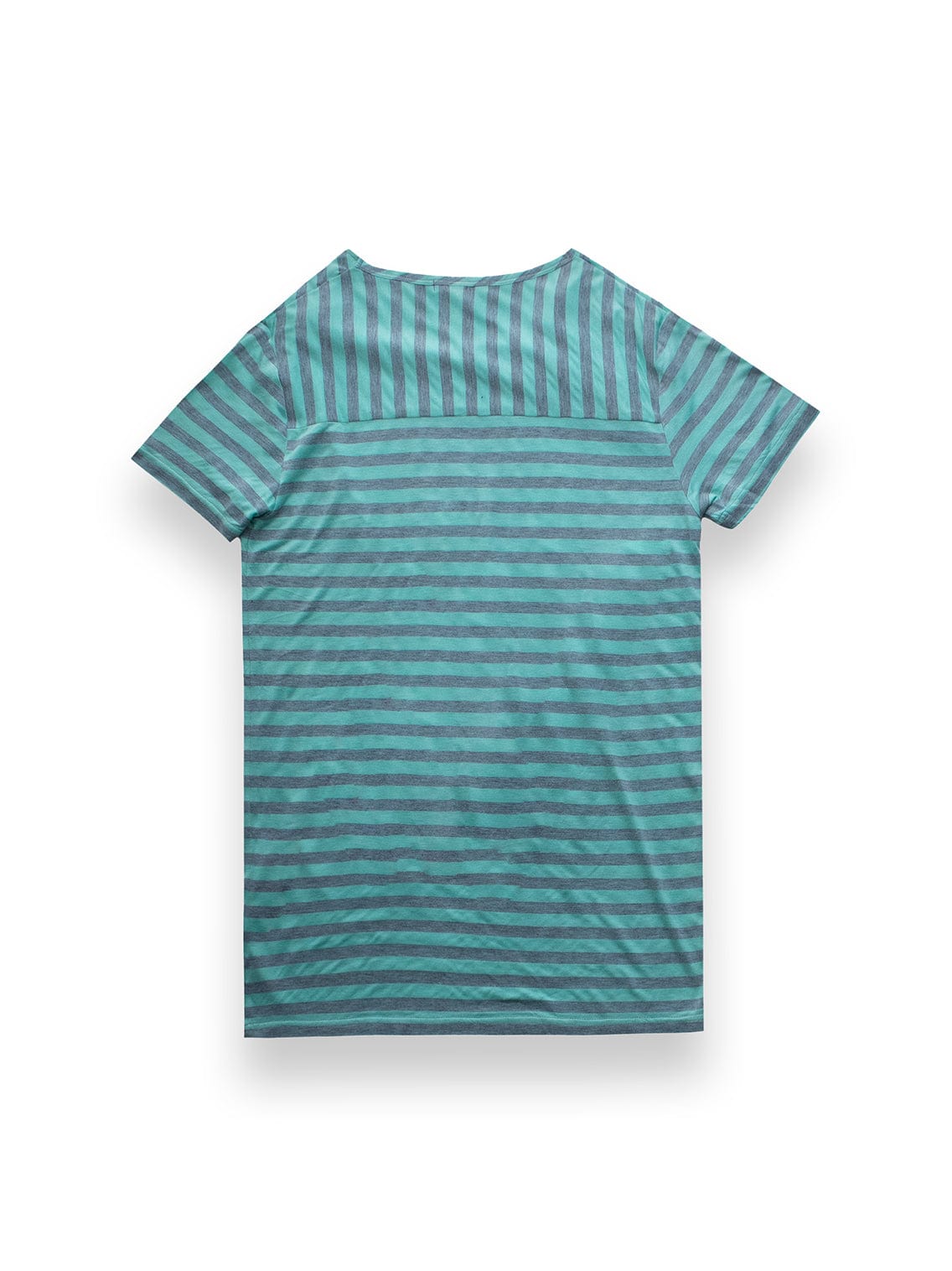 Aqua Coloured T-Shirt With Grey Striped Details