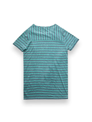 Aqua Coloured T-Shirt With Grey Striped Details