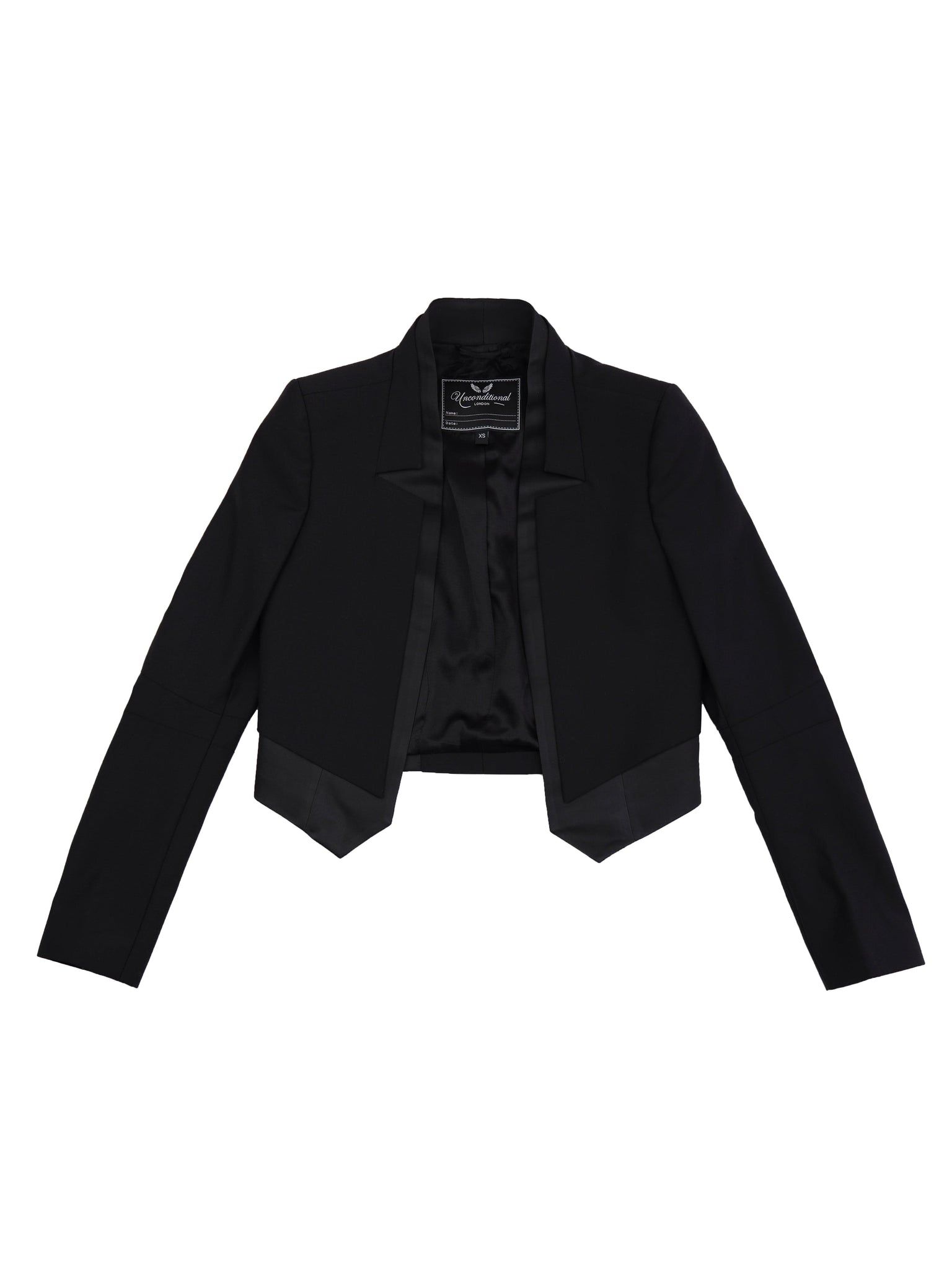 Black Grossgrain Layered Cropped Blazer