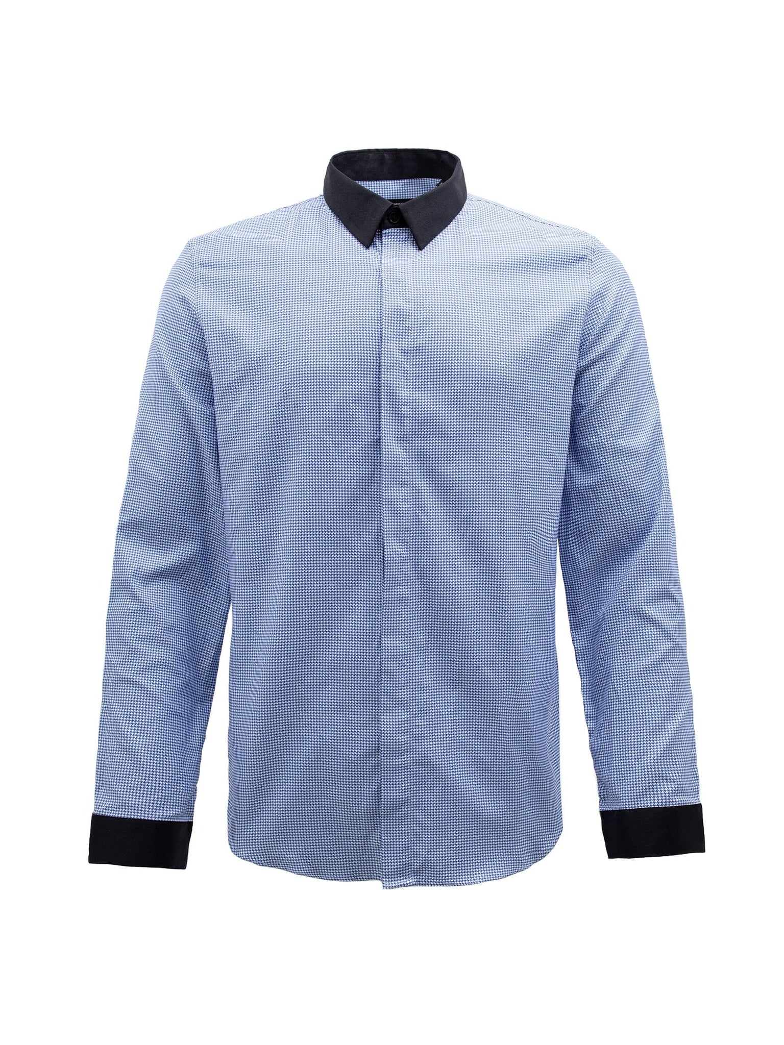 Blue and Black Collared Shirt