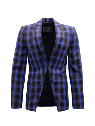 Blue Tartan Cutaway Blazer