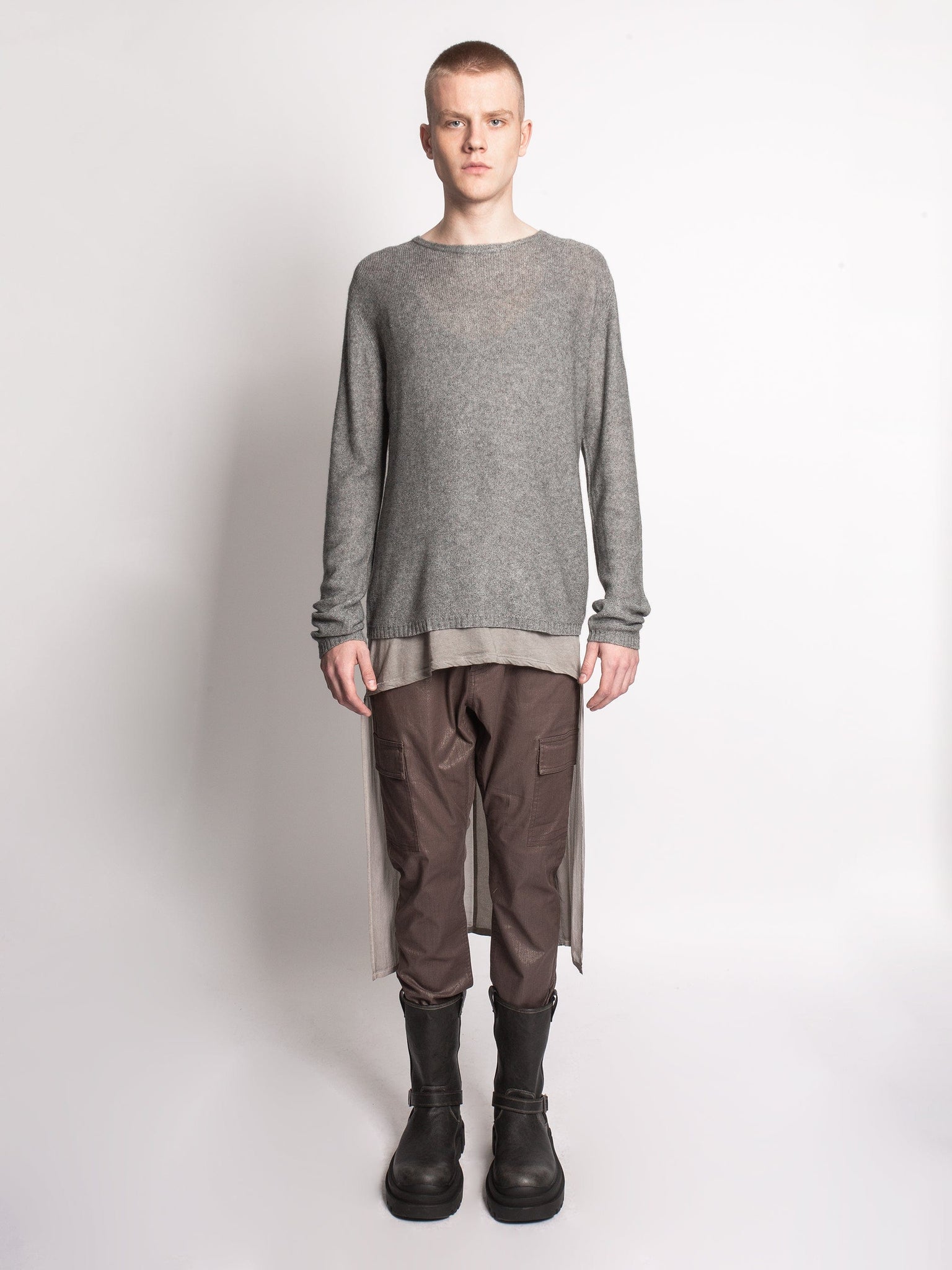 Cashmere Silk Blend Jumper in Grey