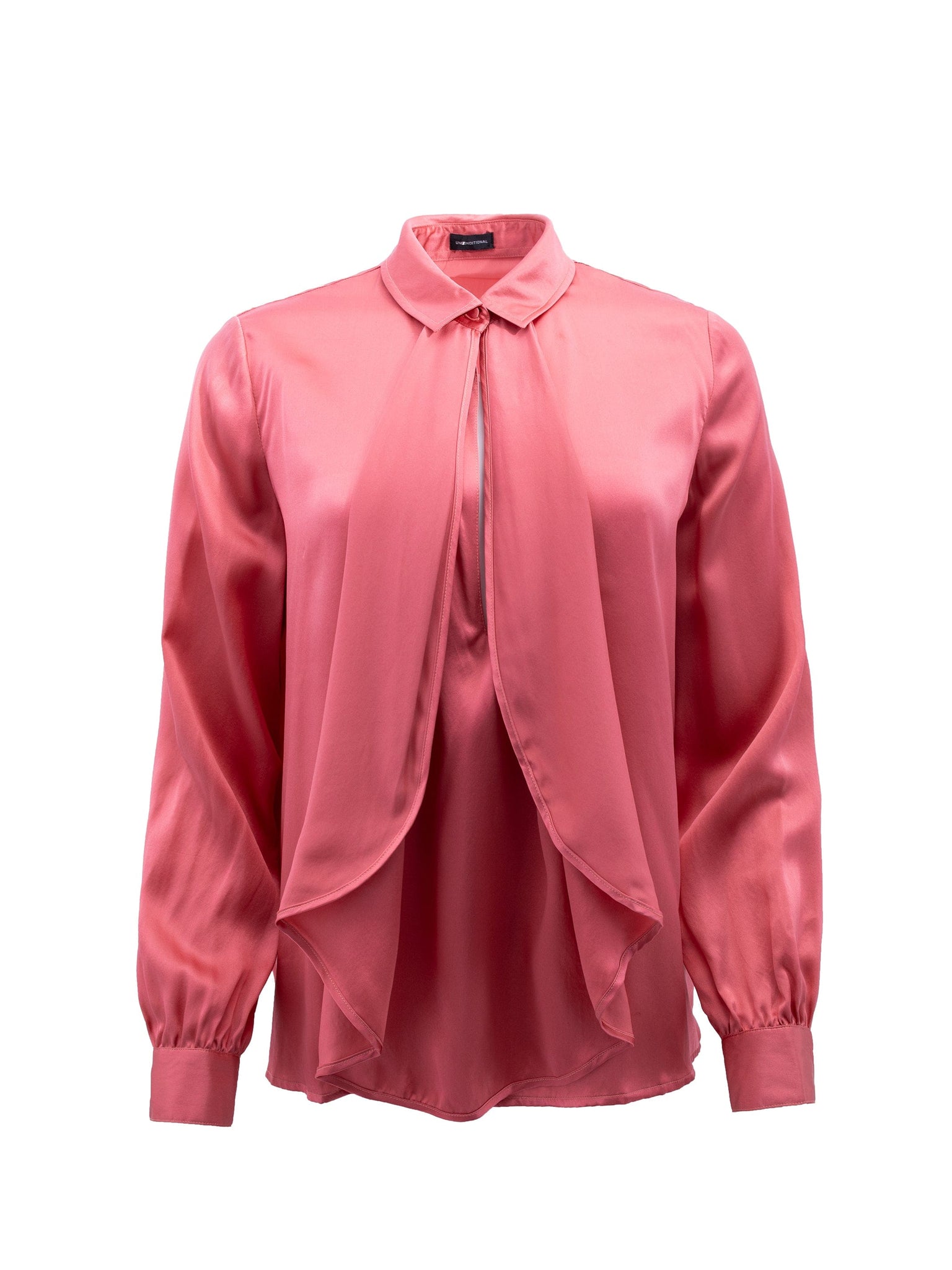 Coral Long Sleeved Silk Shirt