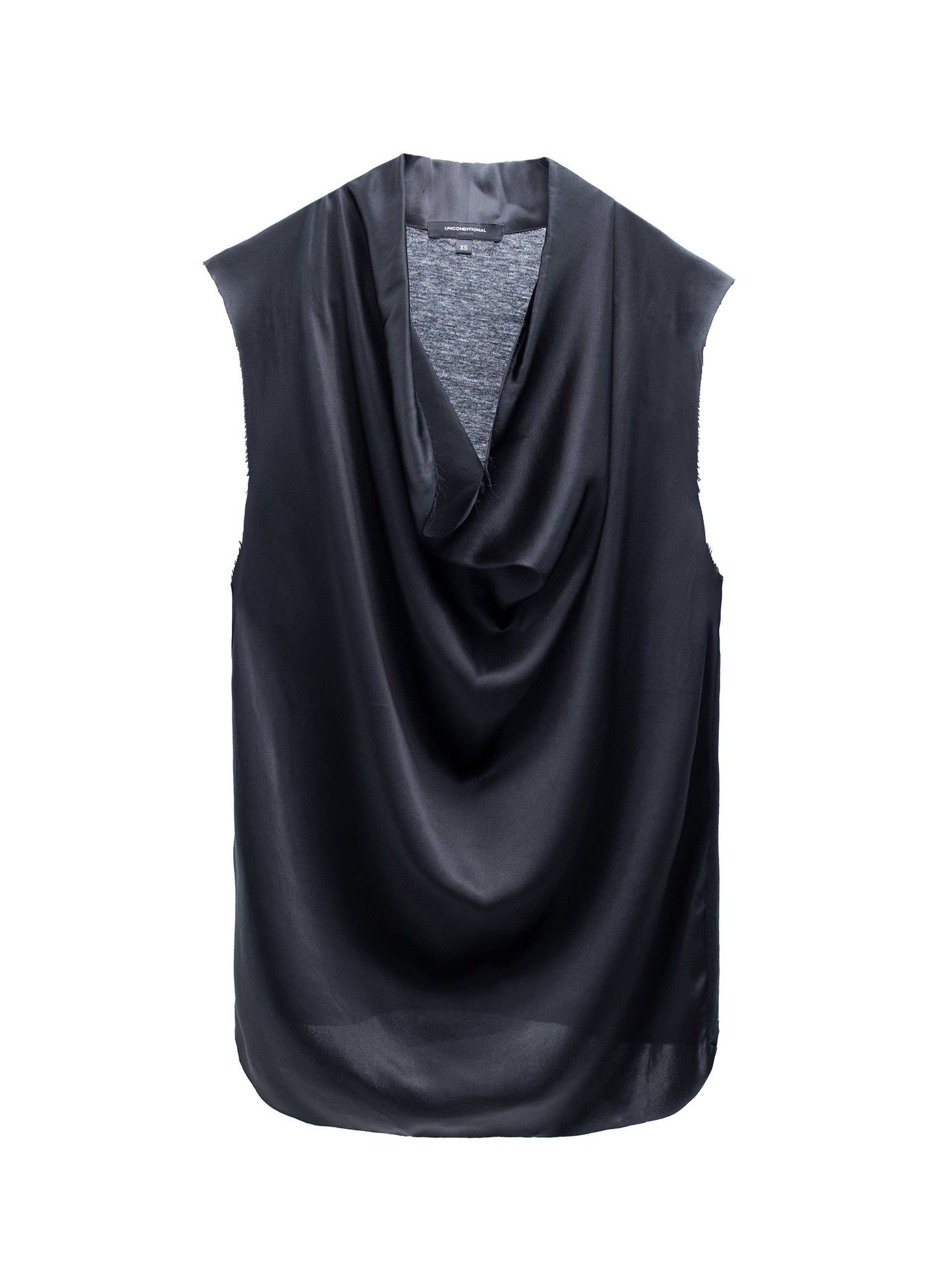 Cowl Neck Sleeveless Black Top