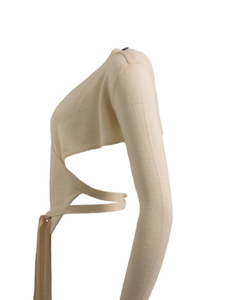 Cream Cashmere Top with Waist Tie