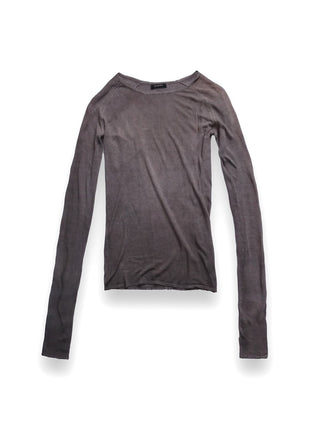 Dark Grey Distressed Long Sleeve T-Shirt