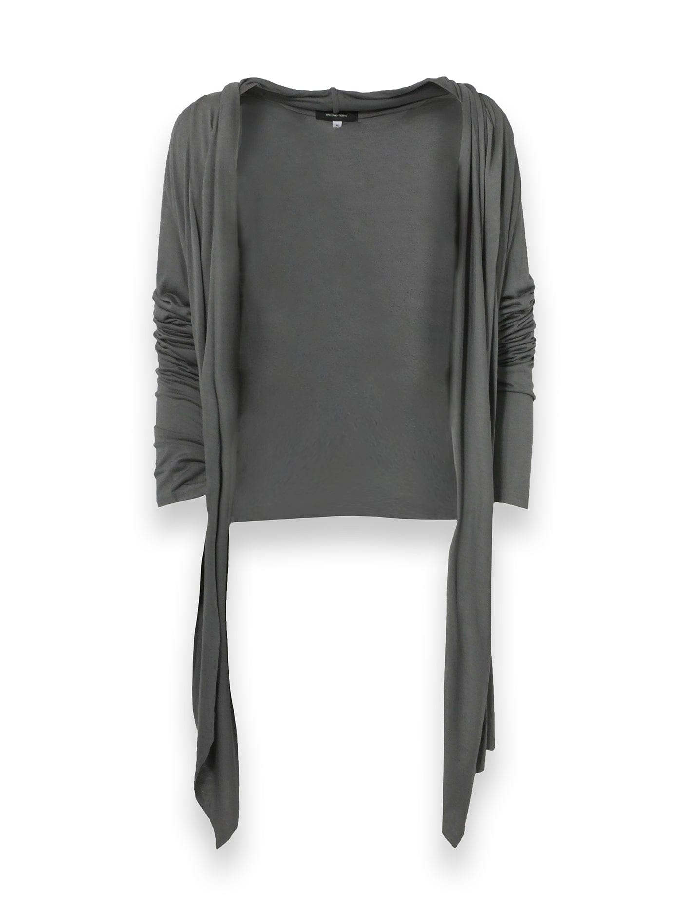 Dark Grey Drape Cardigan