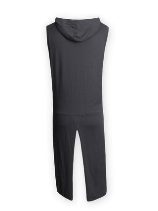 Dark Grey Tailcoat Zip Up Hooded Vest