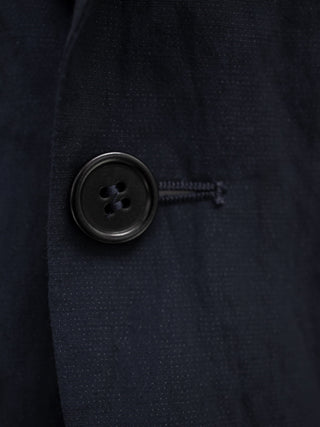 Dark Navy Crinkle Button Up Blazer