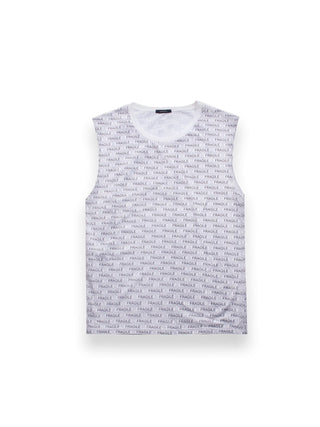 Fragile Graphic Black and White Tank Top