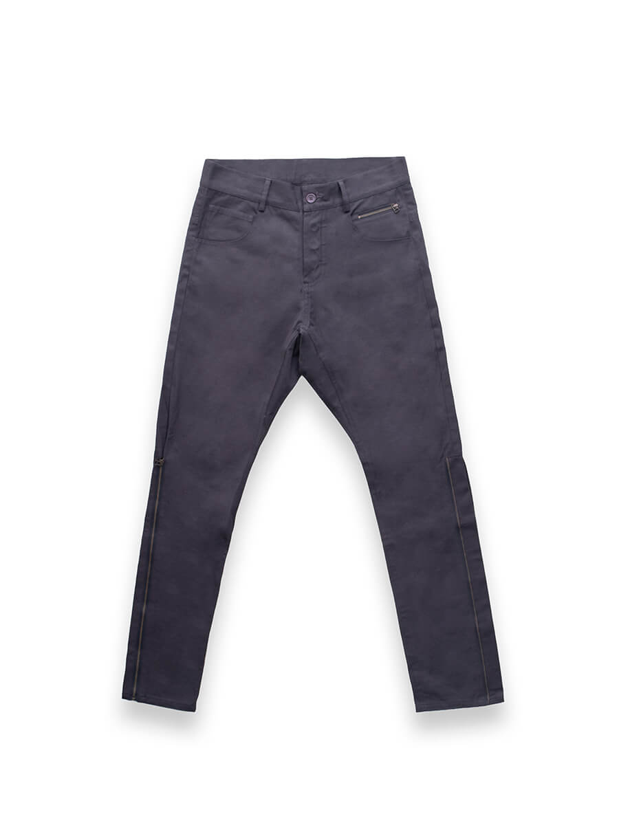 Grape Coloured Jeans with Side Zips