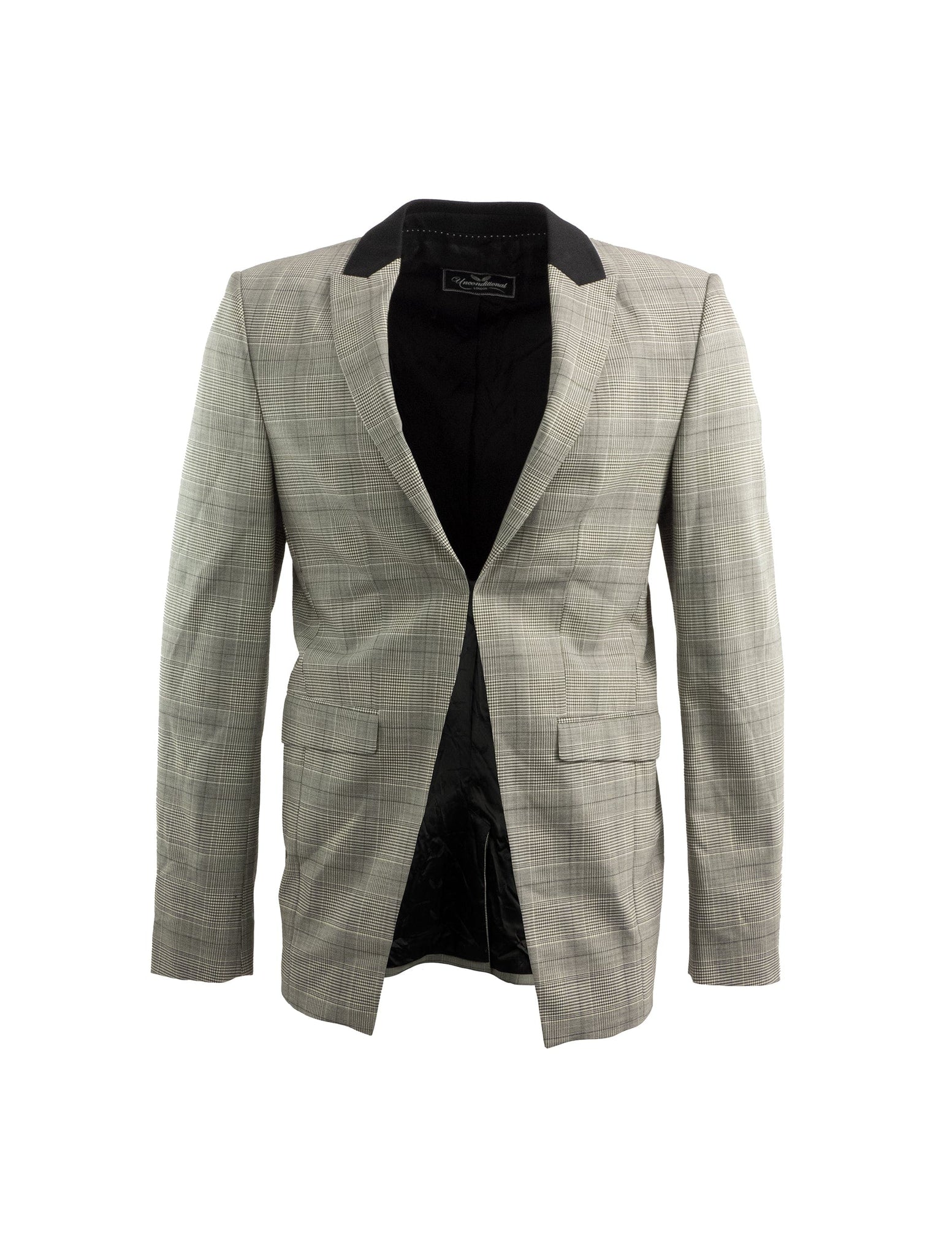 Grey and Black Checked Blazer