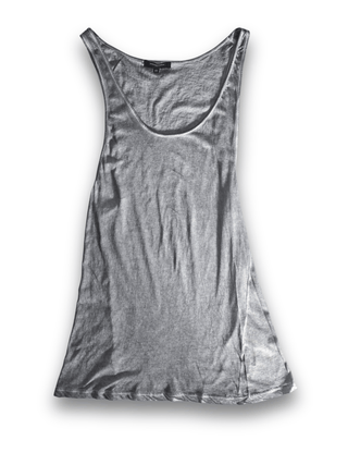 Grey Cold Dye Fine Cotton Low Neck Vest